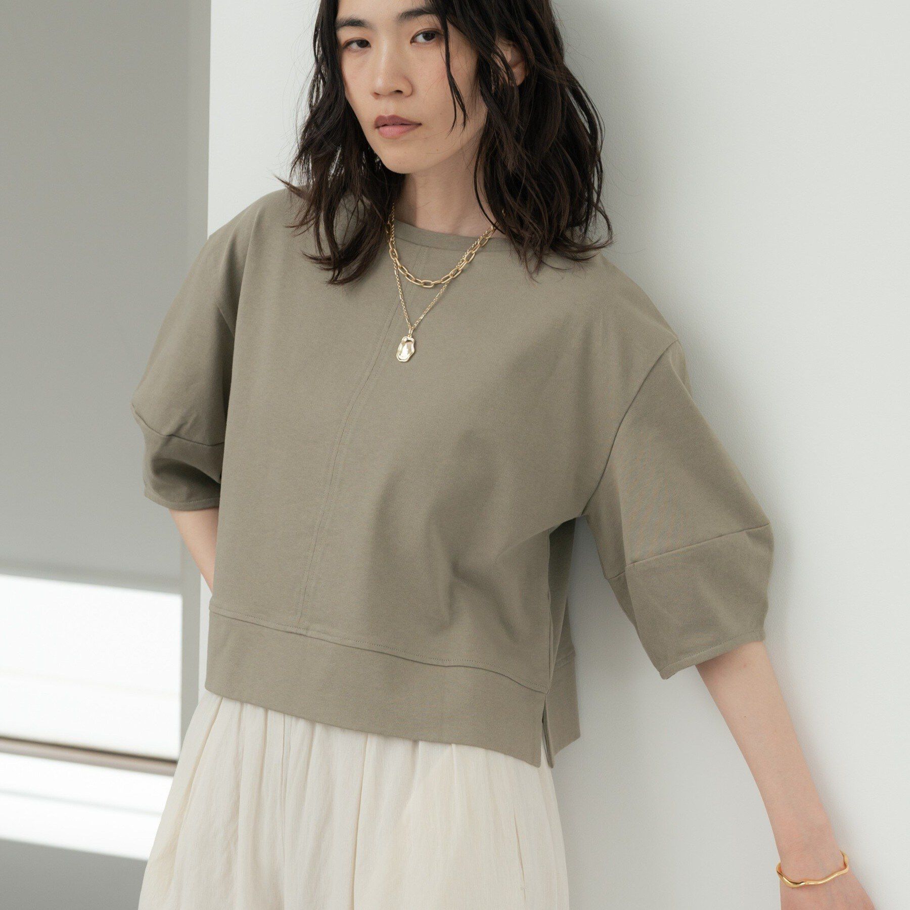 GALLEST「ハーフスリーブフォルムカットソー【再入荷／マシンウォッシュ／接触冷感】」|Tシャツ・カットソー|