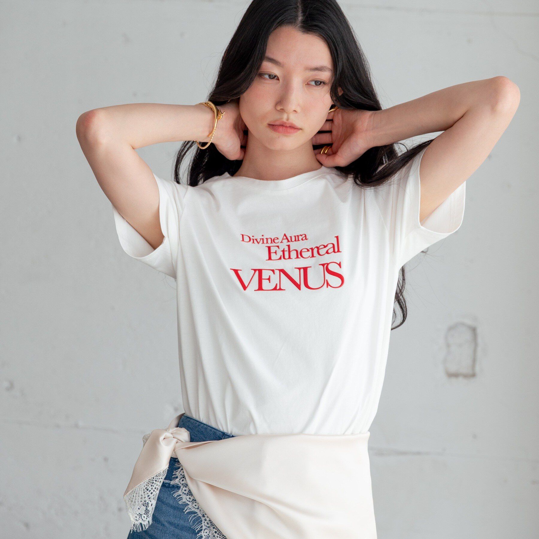 GALLEST「タイポグラフィTシャツ【接触冷感】」|Tシャツ・カットソー|ホワイト(501)