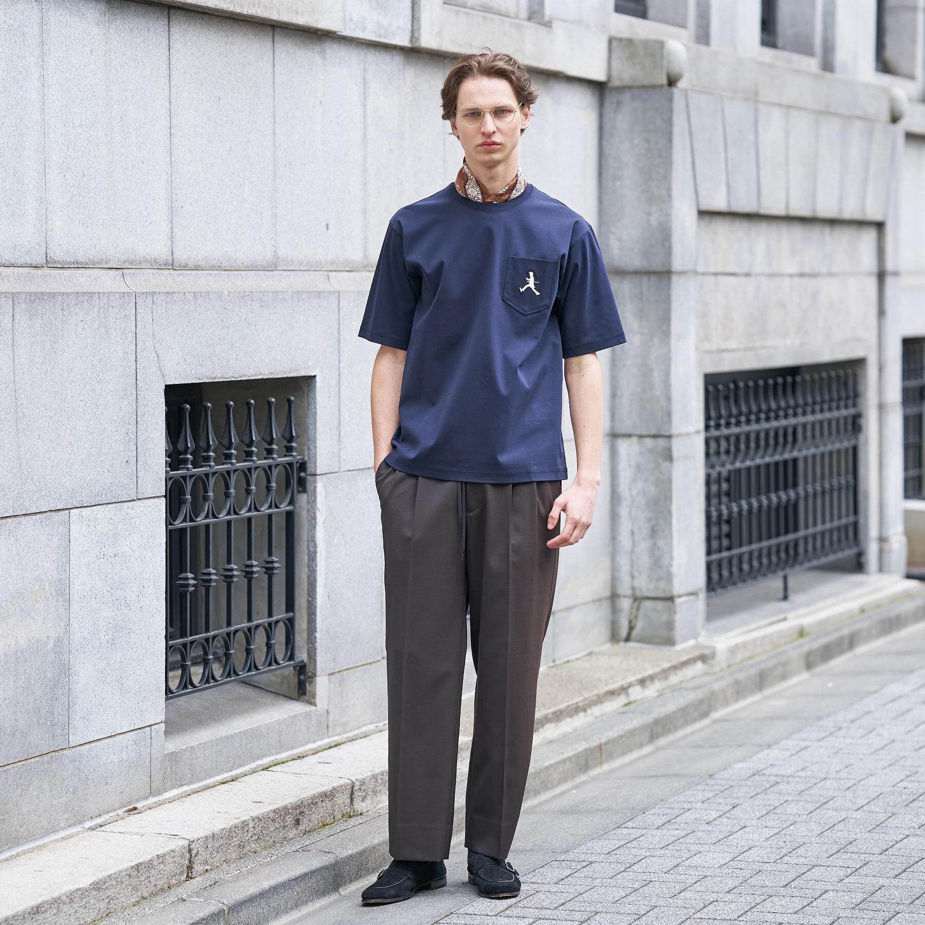 TAKEO KIKUCHI「【BOWLER HAT LABEL】アイスクリアコットンボーラーハットウォーカー 半袖ポケT」|Tシャツ・カットソー|