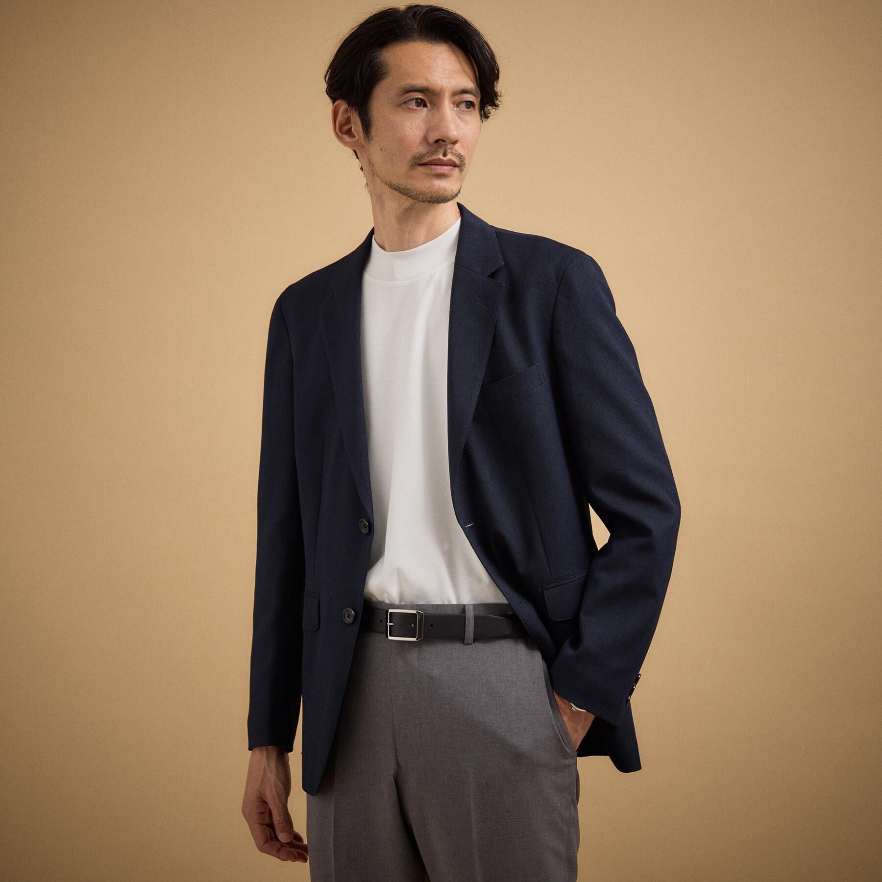 TAKEO KIKUCHI「【接触冷感】アイスクリアコットン モックネック Tシャツ」|Tシャツ・カットソー|