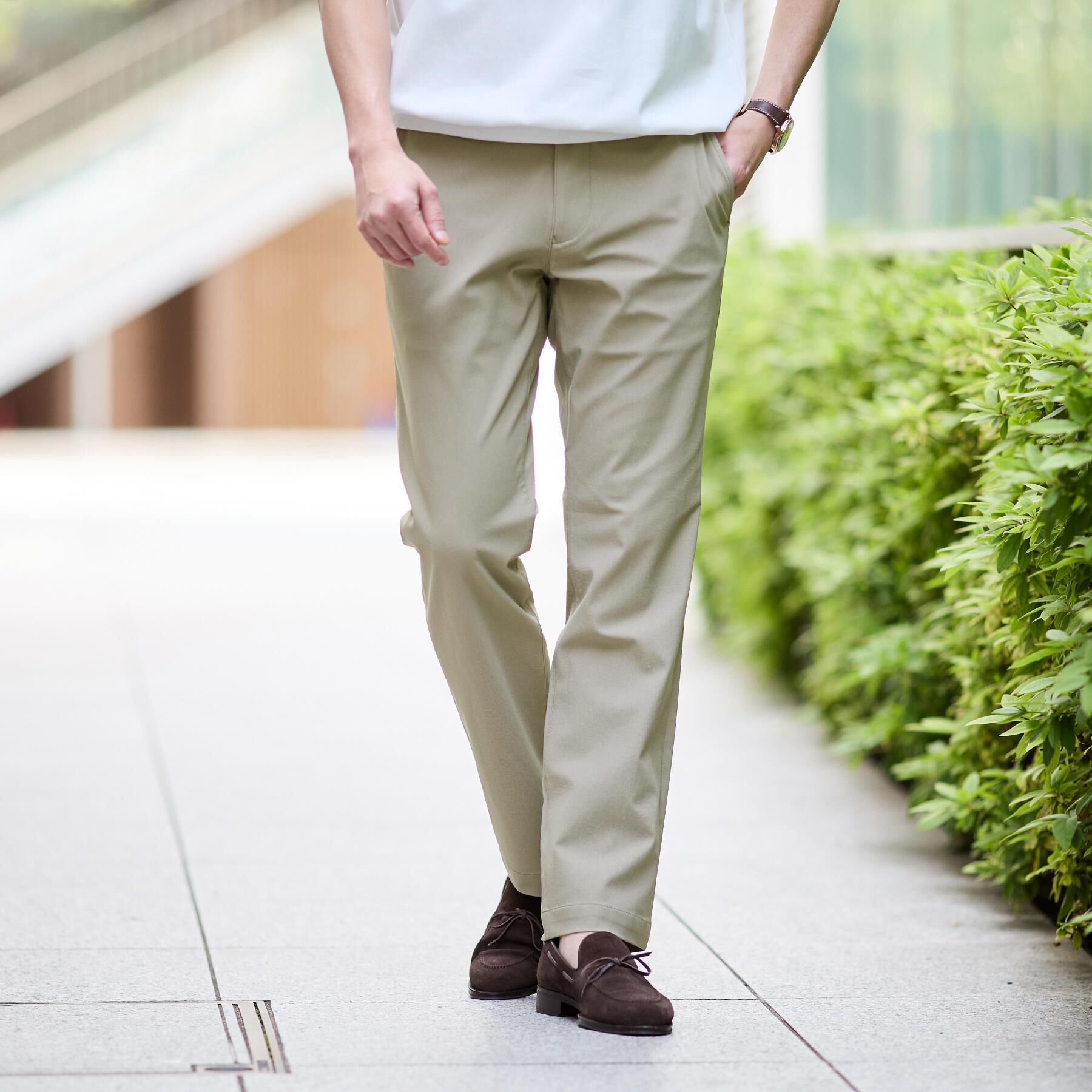 TAKEO KIKUCHI「【接触冷感/吸汗速乾】サイドゴアウエスト ストレートパンツ」|その他|