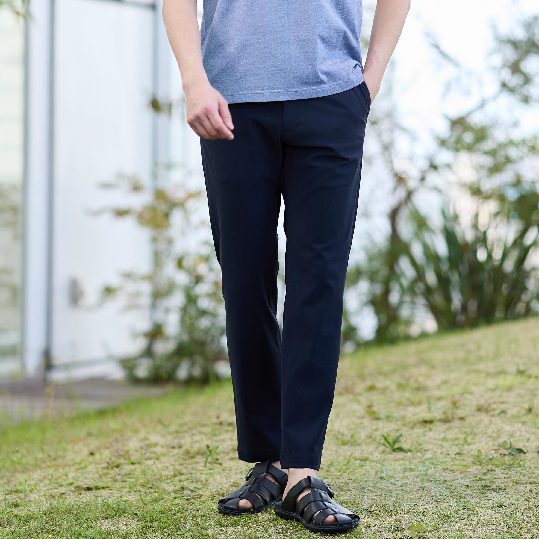 TAKEO KIKUCHI「【接触冷感/吸汗速乾】サイドゴアウエスト ストレートパンツ」|その他|