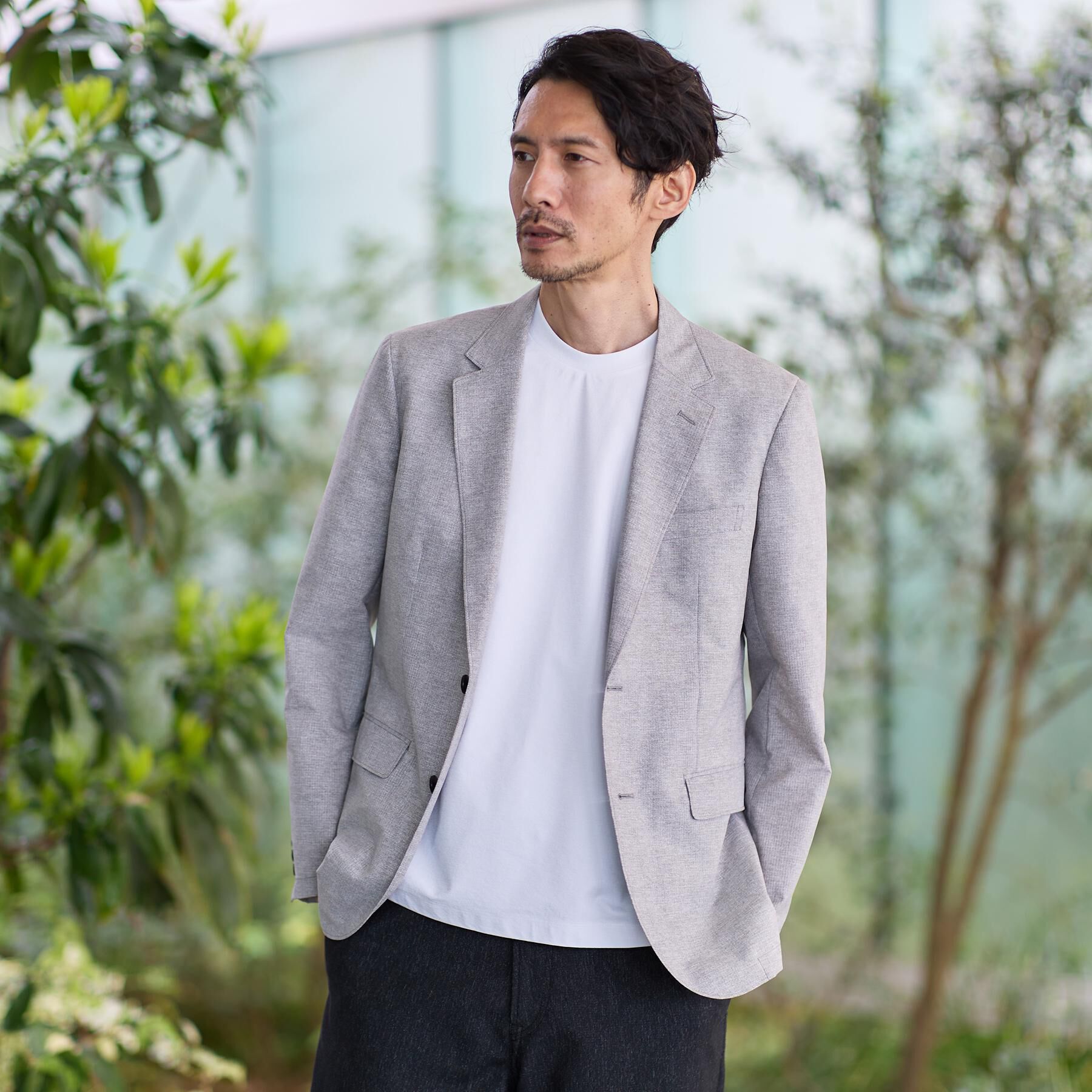 TAKEO KIKUCHI「【汗染み軽減/接触冷感】テーラード Tシャツ」|Tシャツ・カットソー|