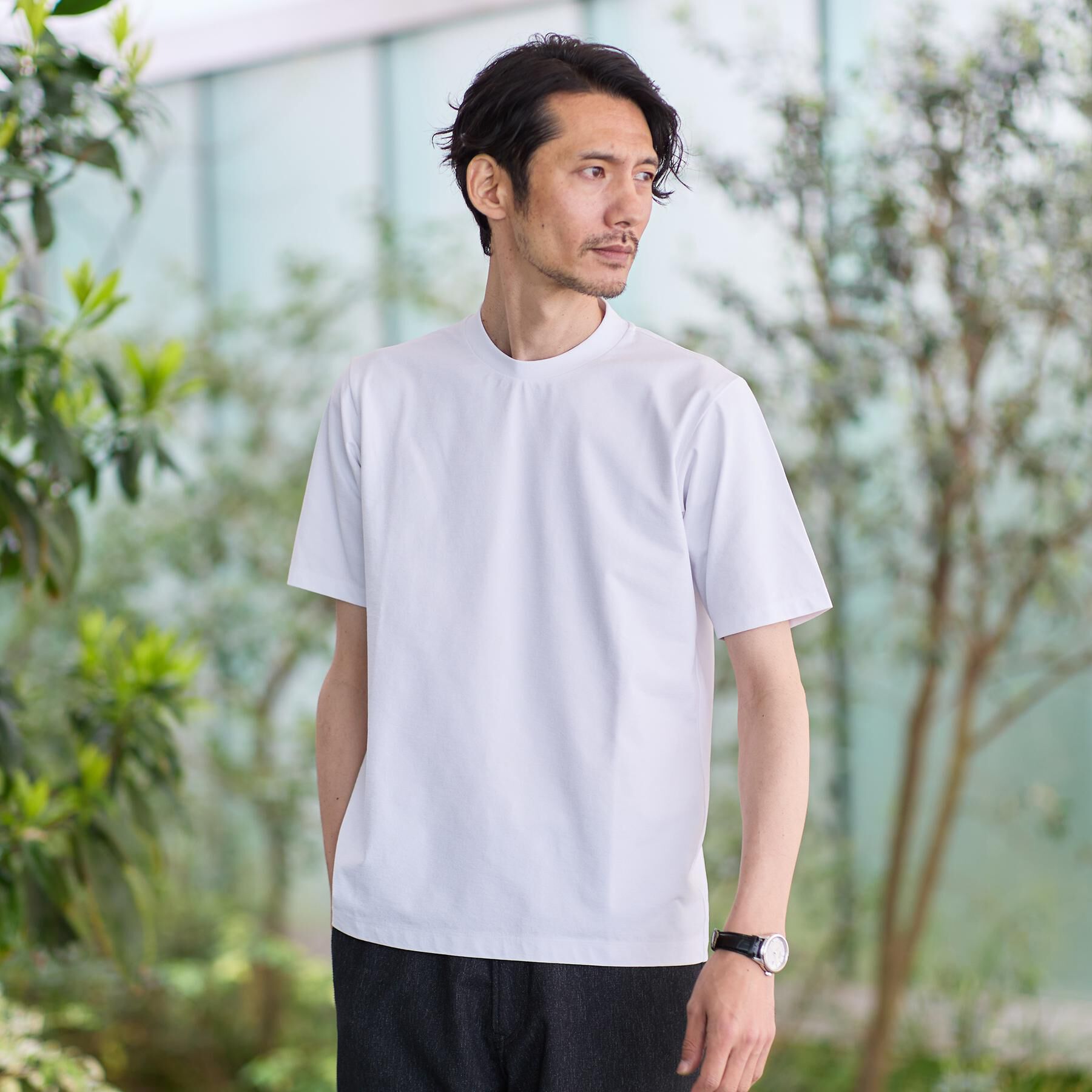 TAKEO KIKUCHI「【汗染み軽減/接触冷感】テーラード Tシャツ」|Tシャツ・カットソー|