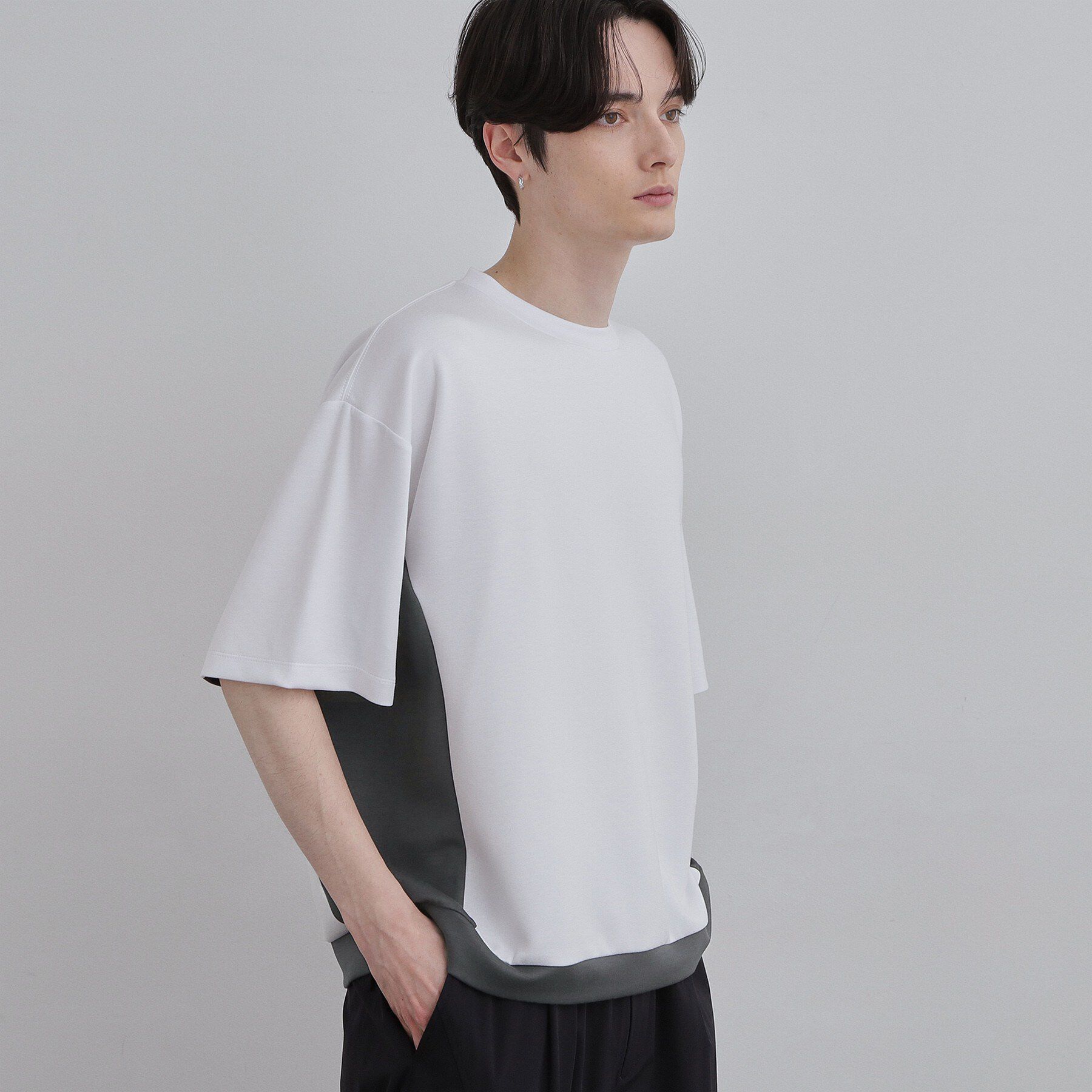 tk.TAKEO KIKUCHI「サイド切り替えカットソー」|Tシャツ・カットソー|