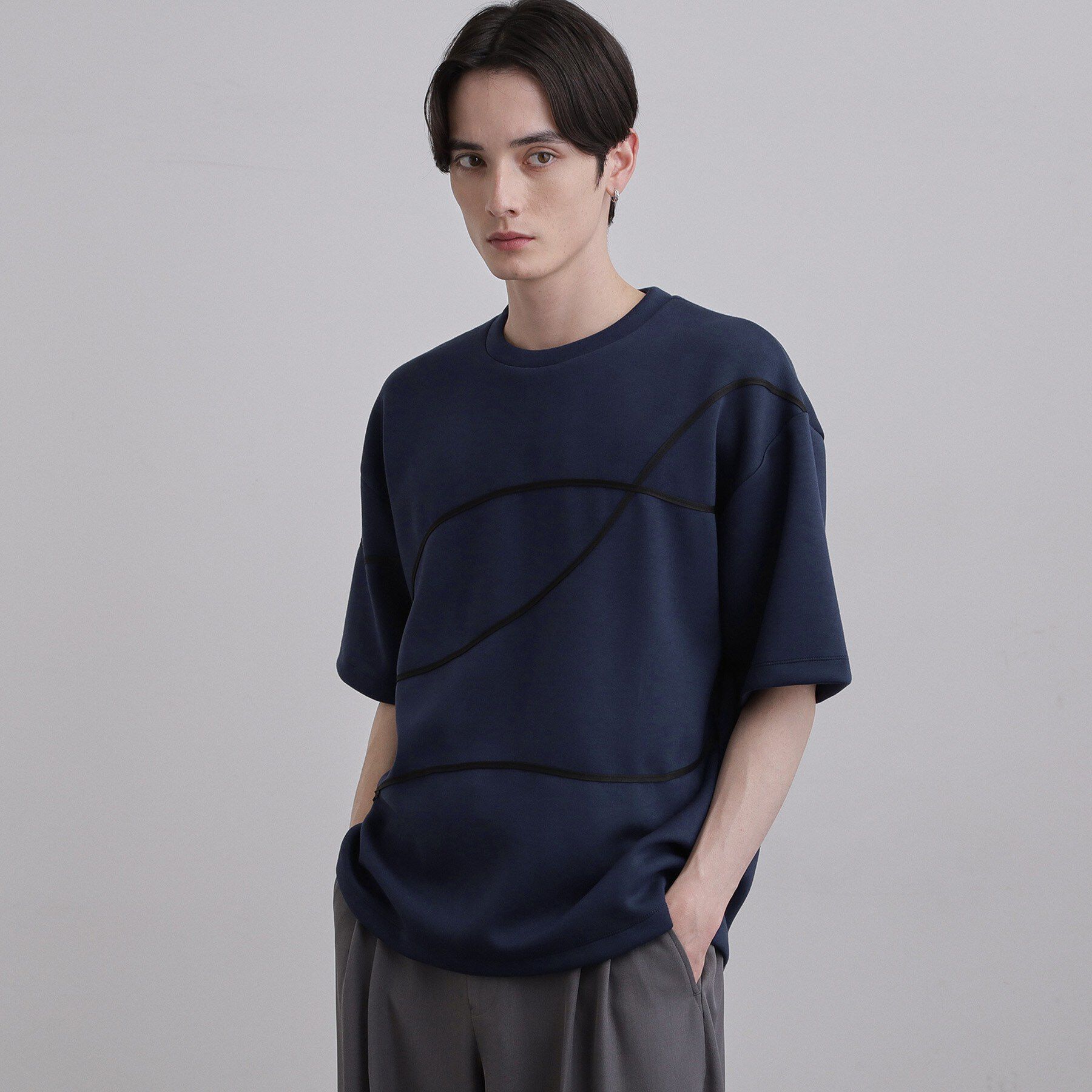tk.TAKEO KIKUCHI「コードエンブロカットソー」|Tシャツ・カットソー|ネイビー(094)