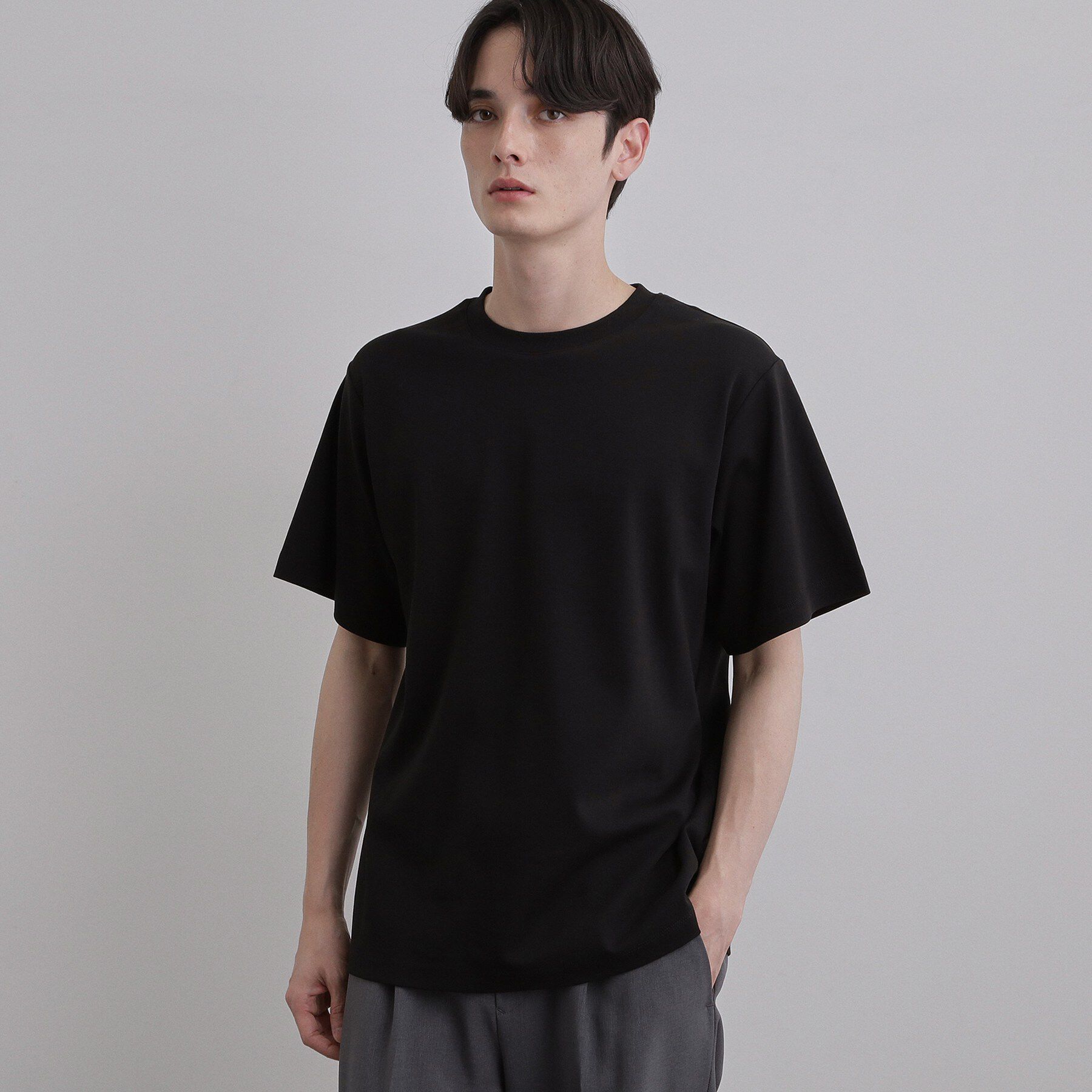 tk.TAKEO KIKUCHI「【汗シミ防止／UVカット】sweat stain proof series レギュラーTシャツ」|Tシャツ・カットソー|ブラック(019)