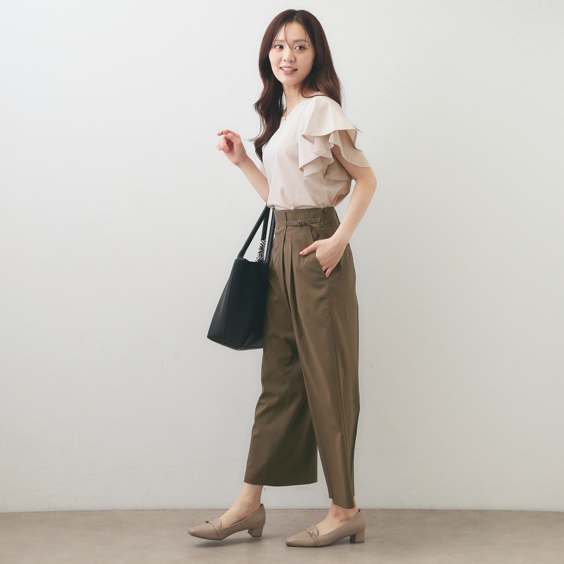 index「【接触冷感／UVケア】シフォンフリルドッキングトップス《洗濯機OK》」|Tシャツ・カットソー|