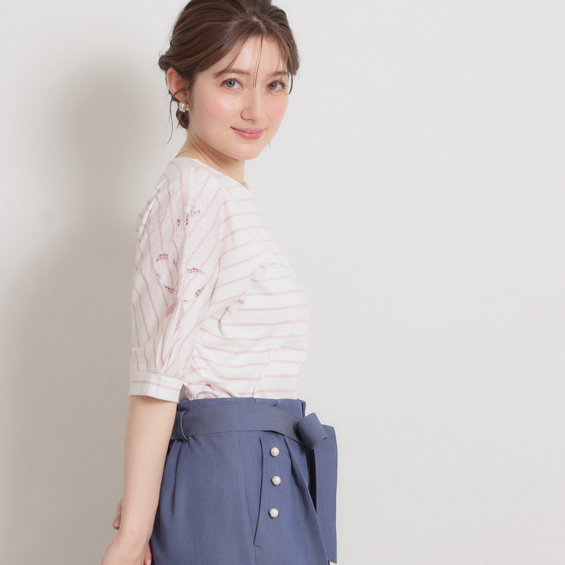 Couture broach「【接触冷感・UVカット】エンブロドルマントップス」|Tシャツ・カットソー|