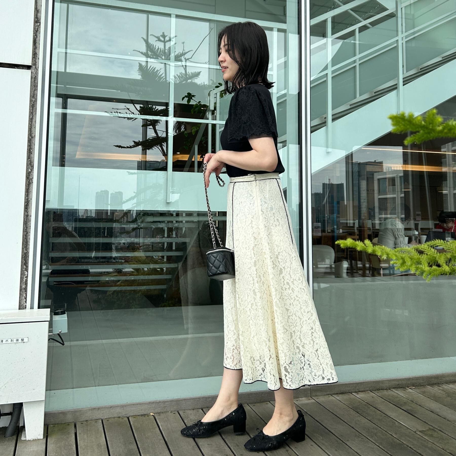 Couture broach「【洗える】袖レース テレコトップス」|Tシャツ・カットソー|