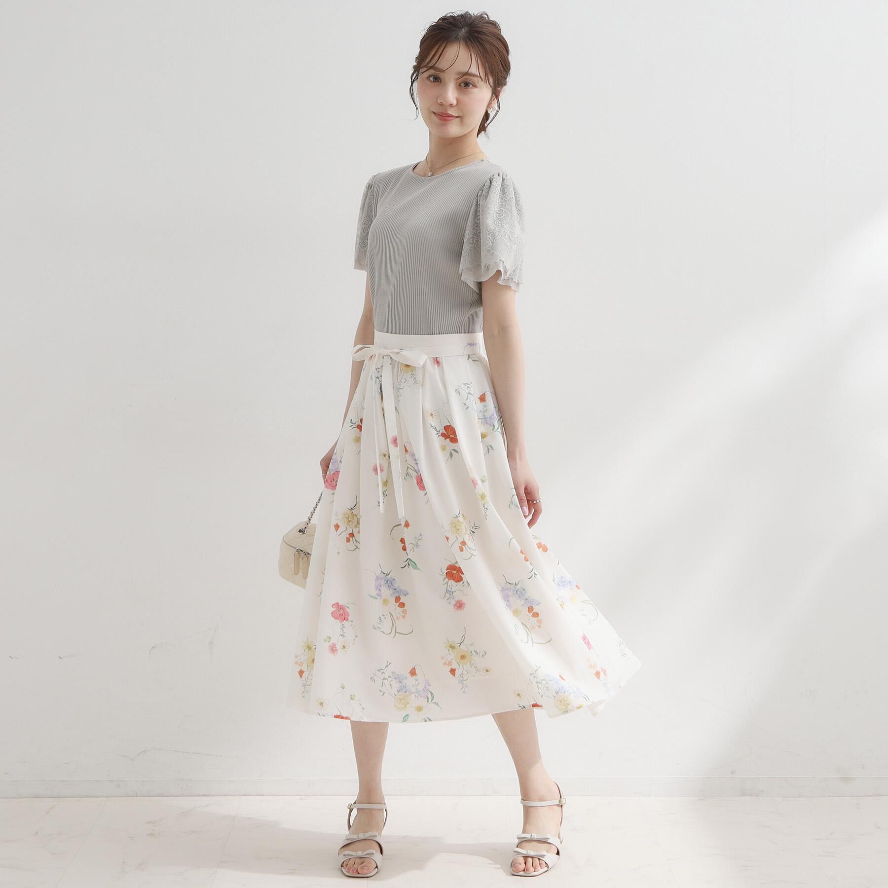 Couture broach「【洗える】袖レース テレコトップス」|Tシャツ・カットソー|