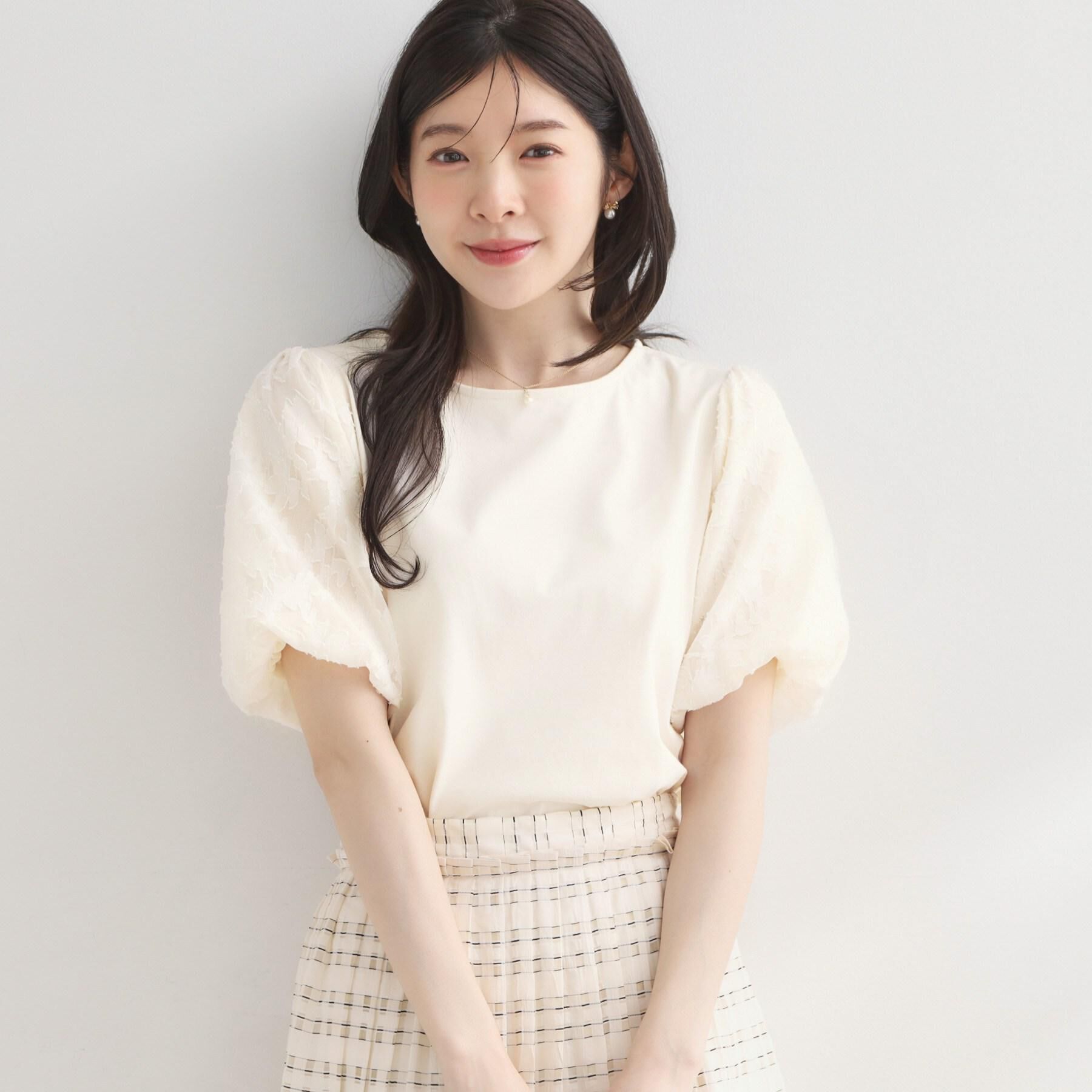 Couture broach「【接触冷感・UVカット・洗える】バルーンスリーブ トップス」|Tシャツ・カットソー|