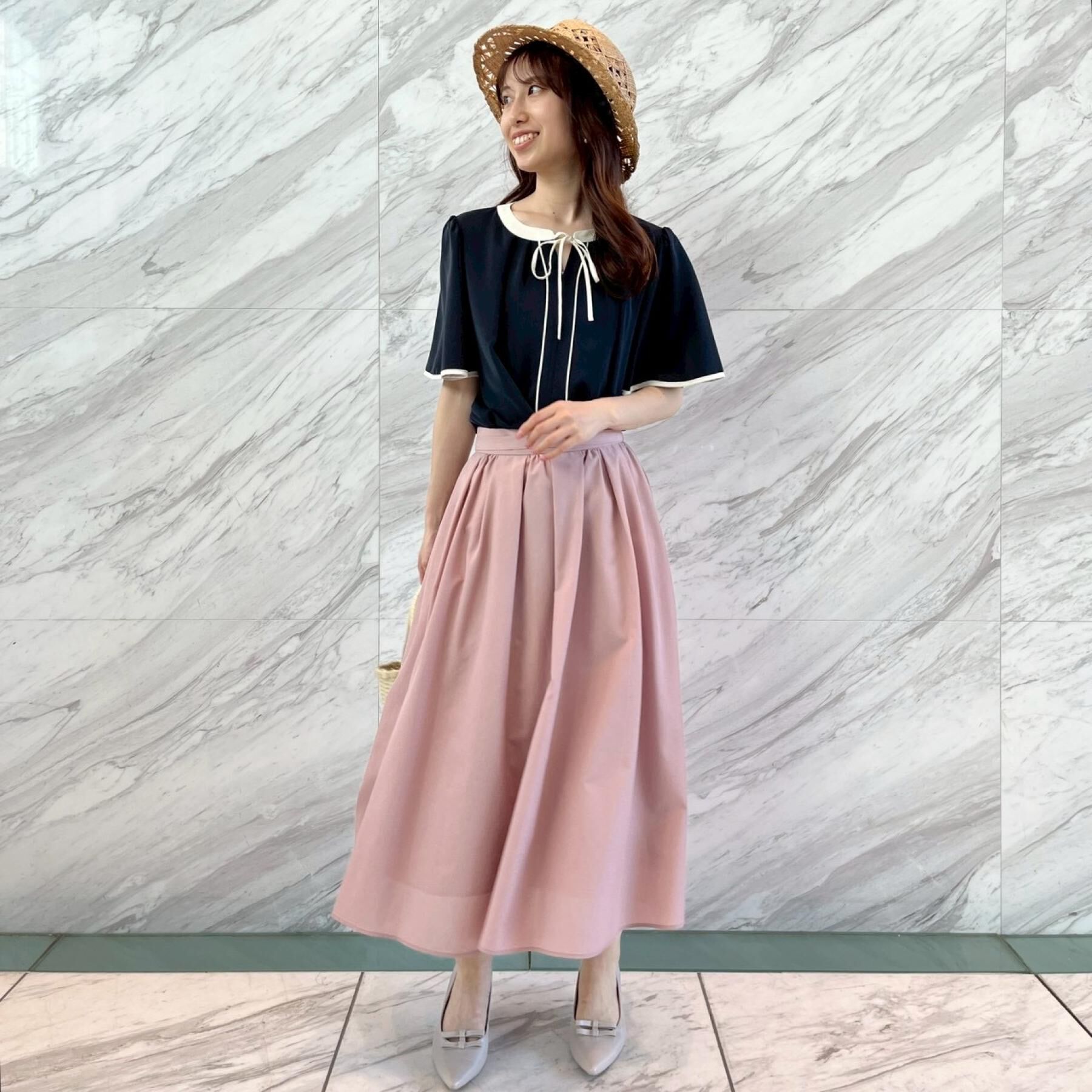 Couture broach「【洗濯機可】配色パイピング ブラウス」|シャツ・ブラウス|