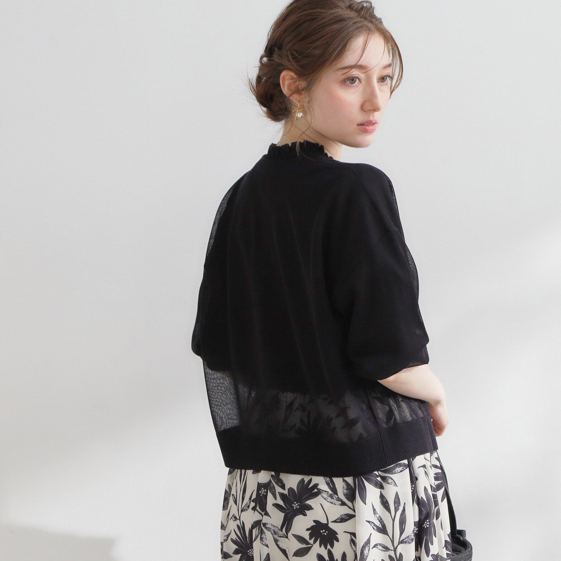 Couture broach「【洗える・パール調釦】愛されシアーカーディガン」|カーディガン|