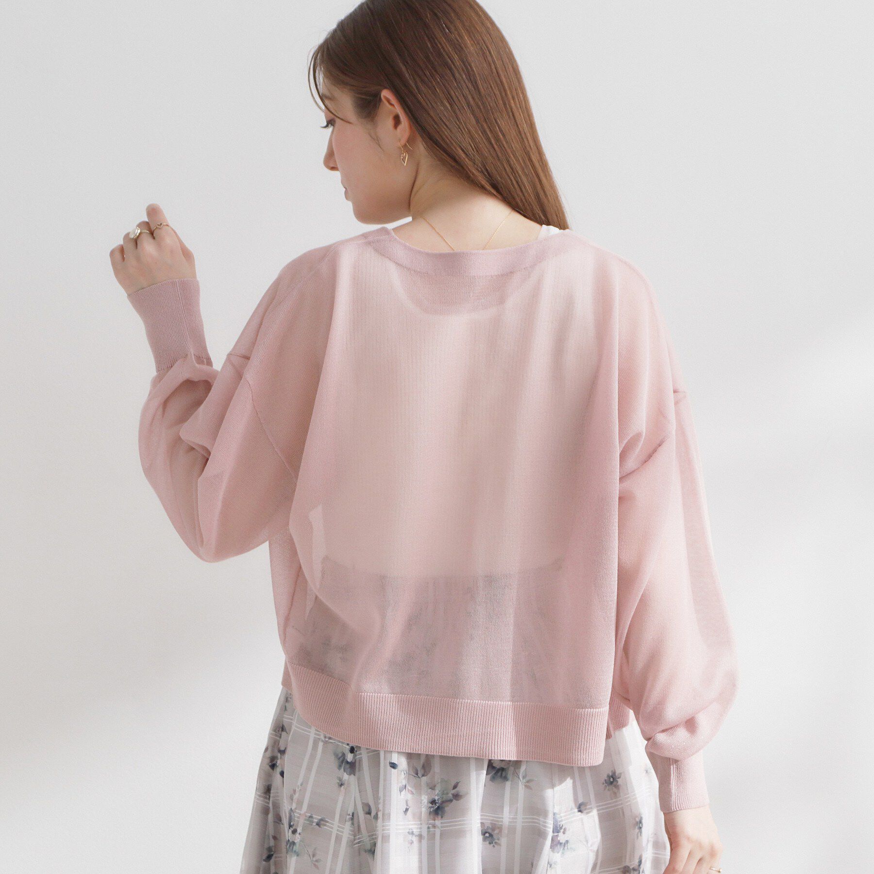 Couture broach「【洗える・パール調釦】愛されシアーカーディガン」|カーディガン|