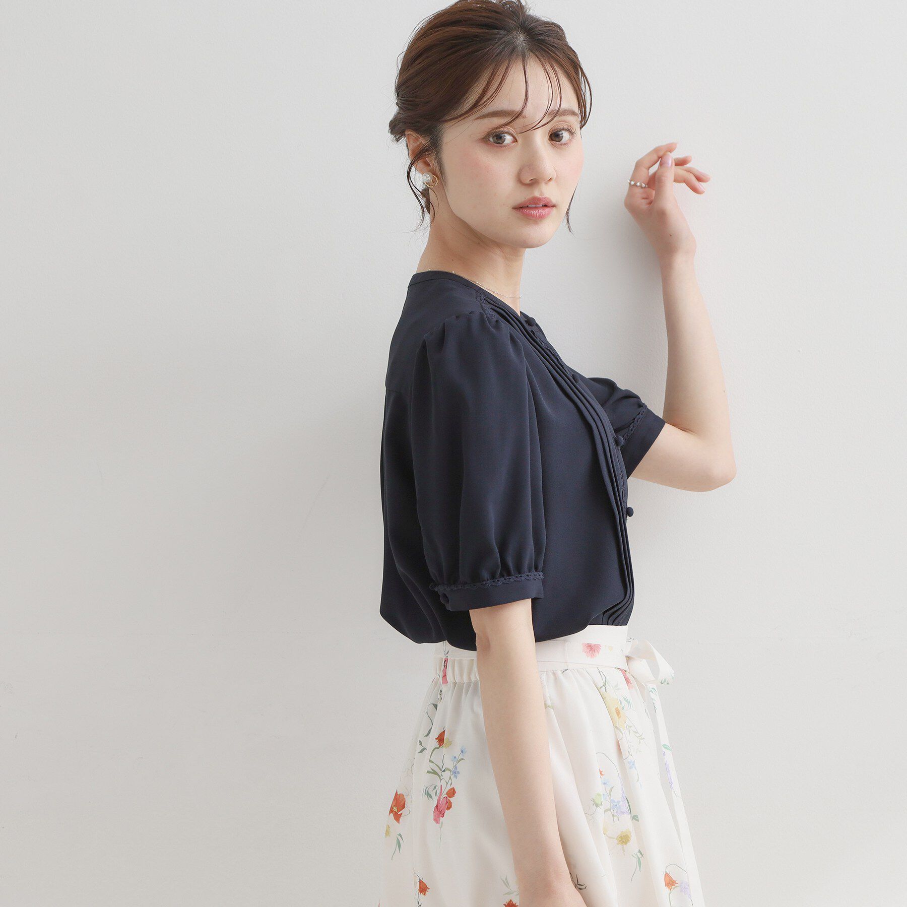 Couture broach「【洗える】ピンタック ブラウス」|シャツ・ブラウス|