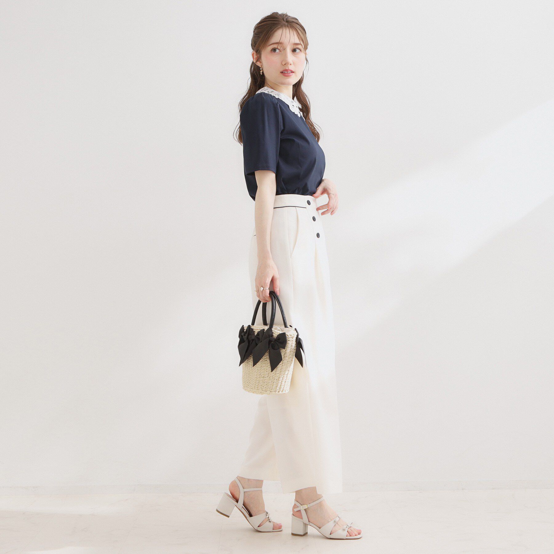 Couture broach「【UVカット・接触冷感・洗える】襟レース トップス」|Tシャツ・カットソー|