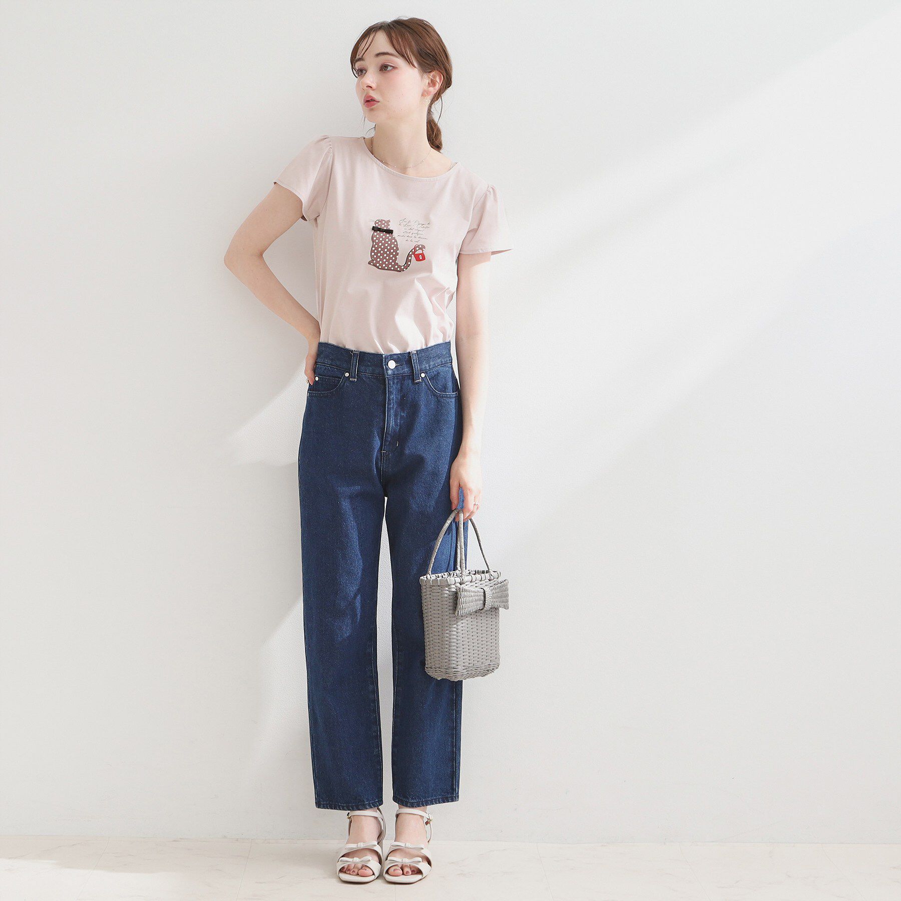 Couture broach「【接触冷感・UVカット・洗える】CATプリントTシャツ」|Tシャツ・カットソー|