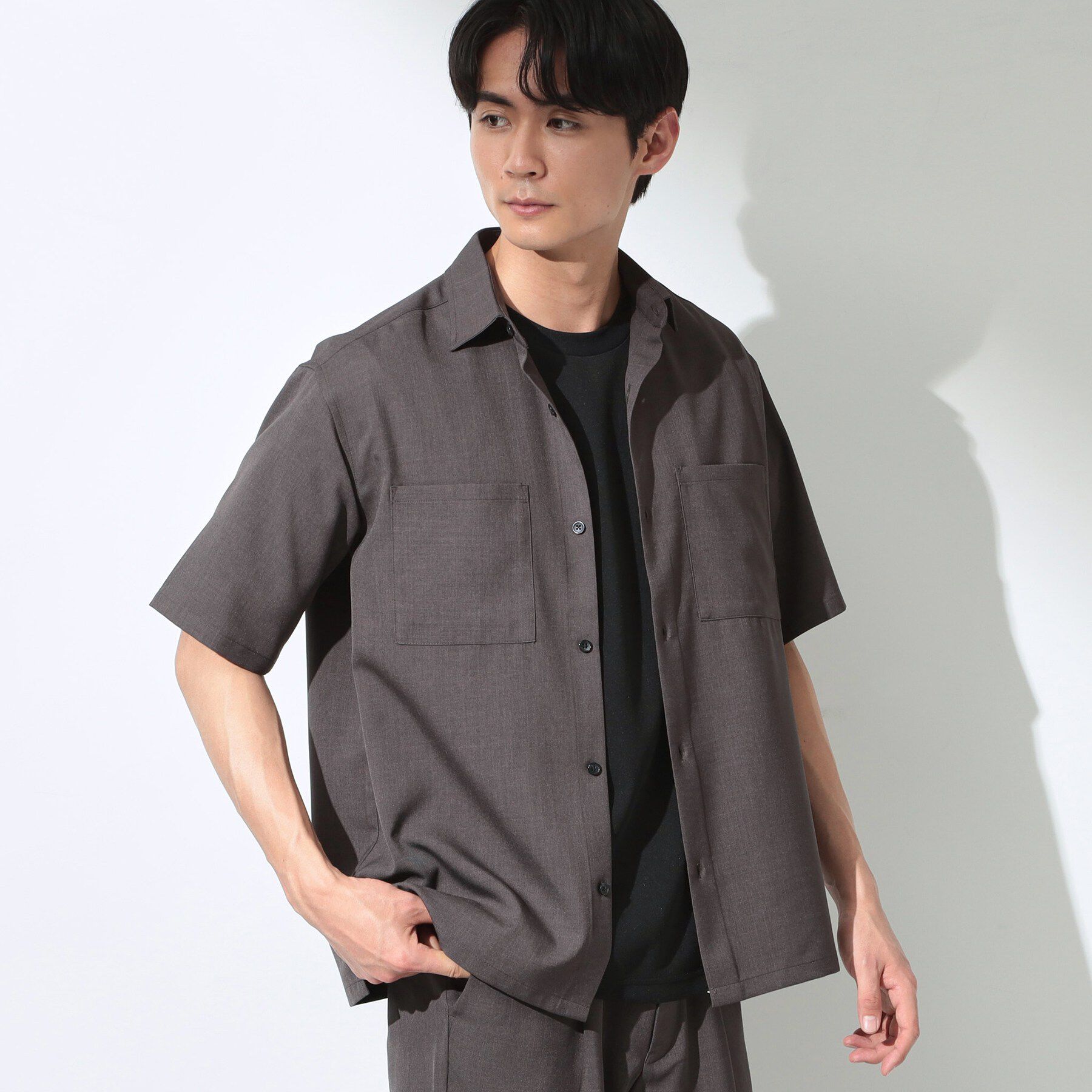 THE SHOP TK「LITE TEX ダブルフラップ半袖シャツ 接触冷感/吸水速乾/UVカット/アンチピリング/イージー」|シャツ・ブラウス|