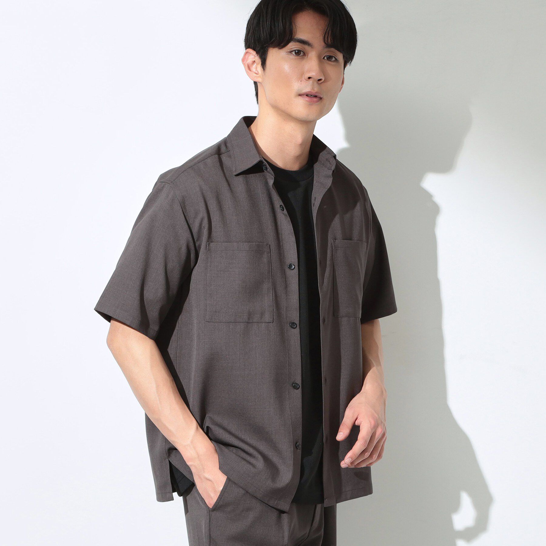 THE SHOP TK「LITE TEX ダブルフラップ半袖シャツ 接触冷感/吸水速乾/UVカット/アンチピリング/イージー」|シャツ・ブラウス|