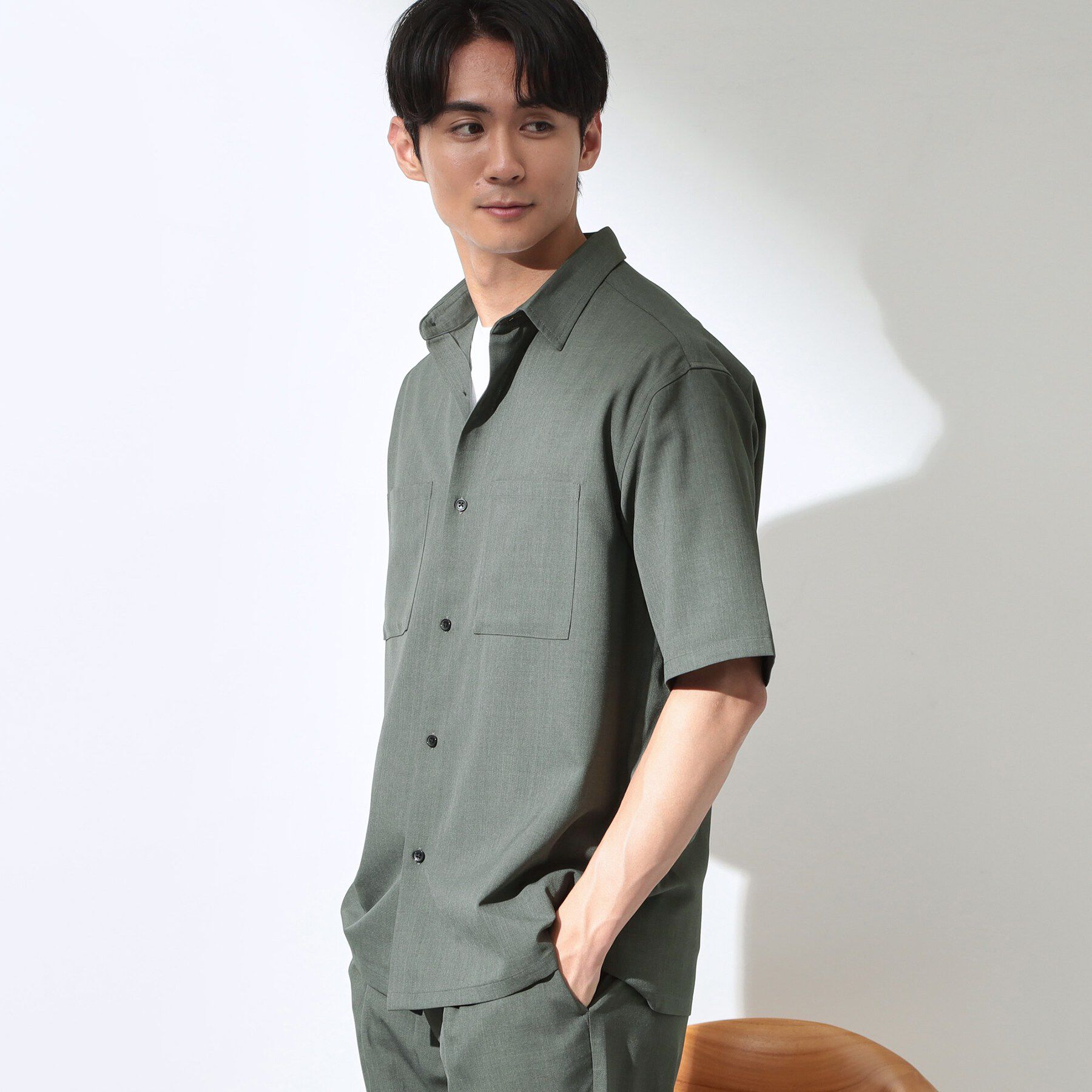 THE SHOP TK「LITE TEX ダブルフラップ半袖シャツ 接触冷感/吸水速乾/UVカット/アンチピリング/イージー」|シャツ・ブラウス|