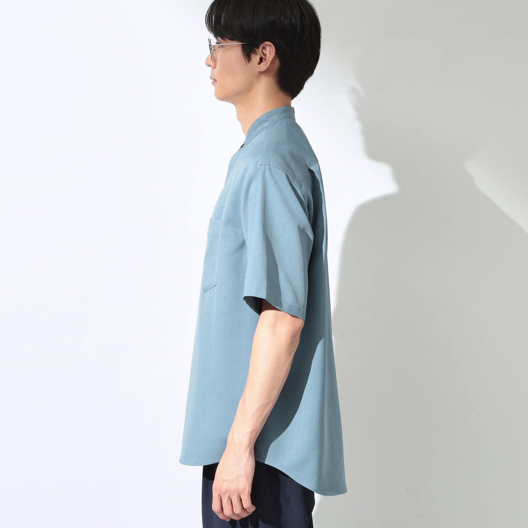 THE SHOP TK「LITE TEX バンドカラー半袖シャツ 接触冷感/吸水速乾/UVカット/アンチピリング/イージーケ」|シャツ・ブラウス|
