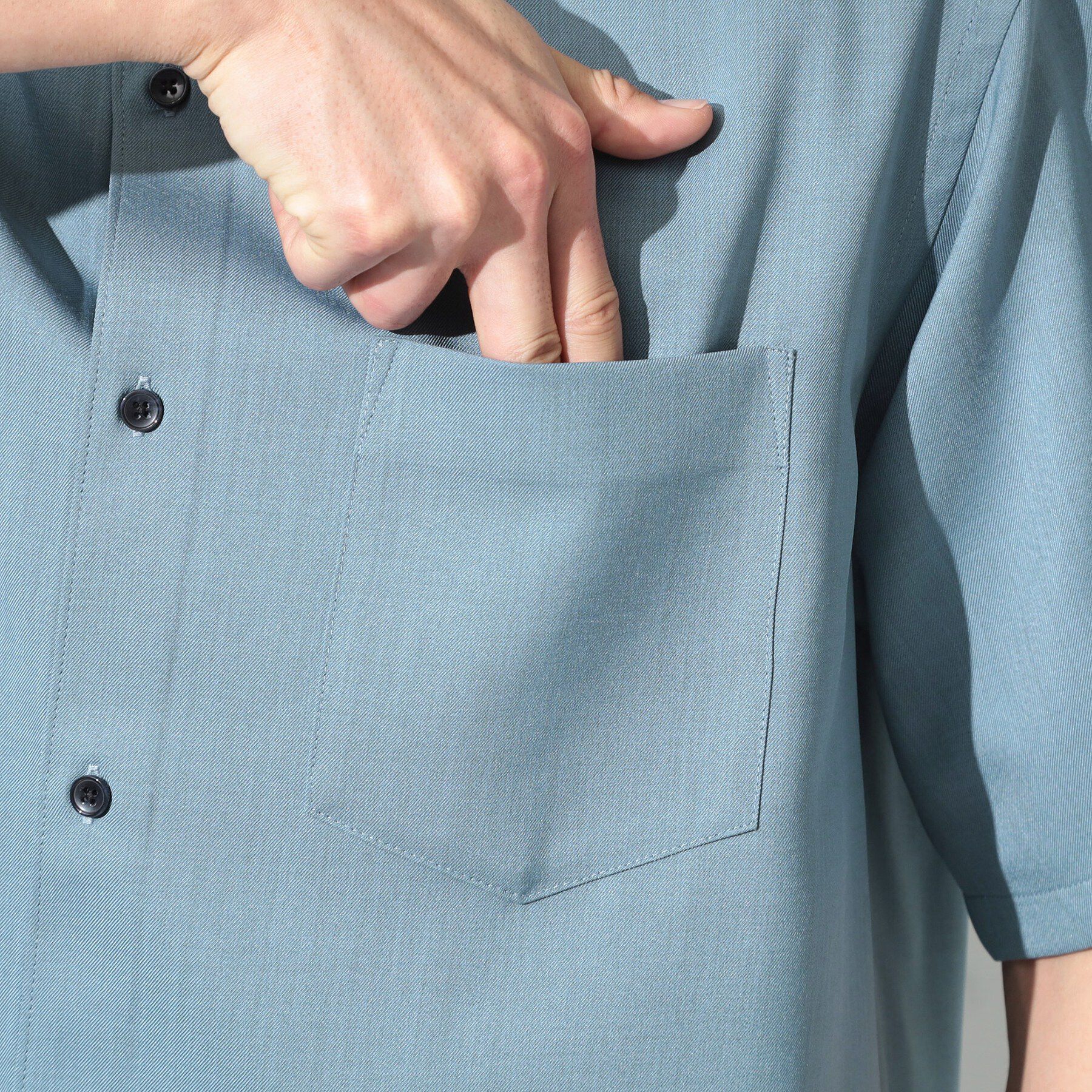 THE SHOP TK「LITE TEX バンドカラー半袖シャツ 接触冷感/吸水速乾/UVカット/アンチピリング/イージーケ」|シャツ・ブラウス|
