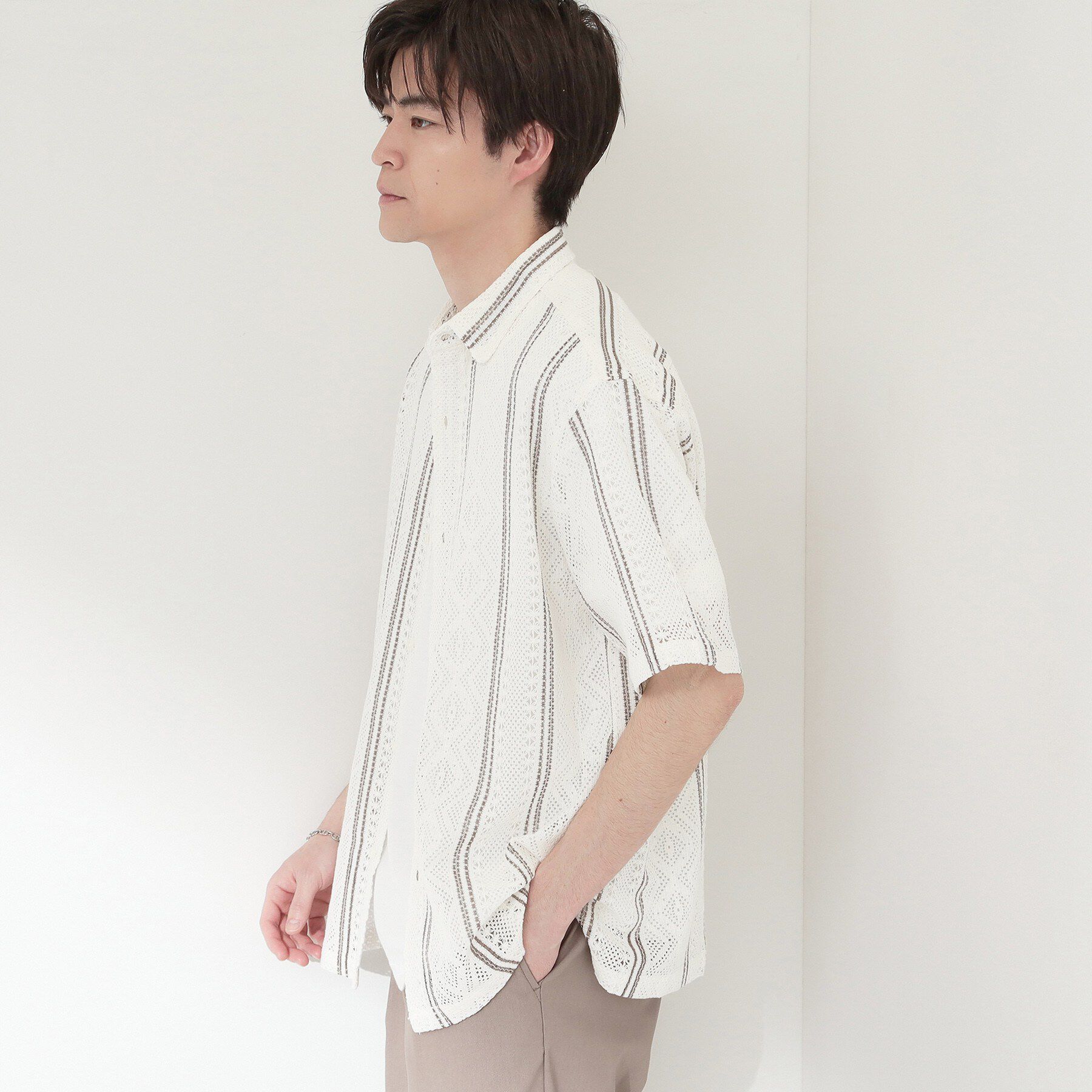 THE SHOP TK「【2点セット】クラフトレース 半袖シャツ＋半袖Tシャツ」|シャツ・ブラウス|