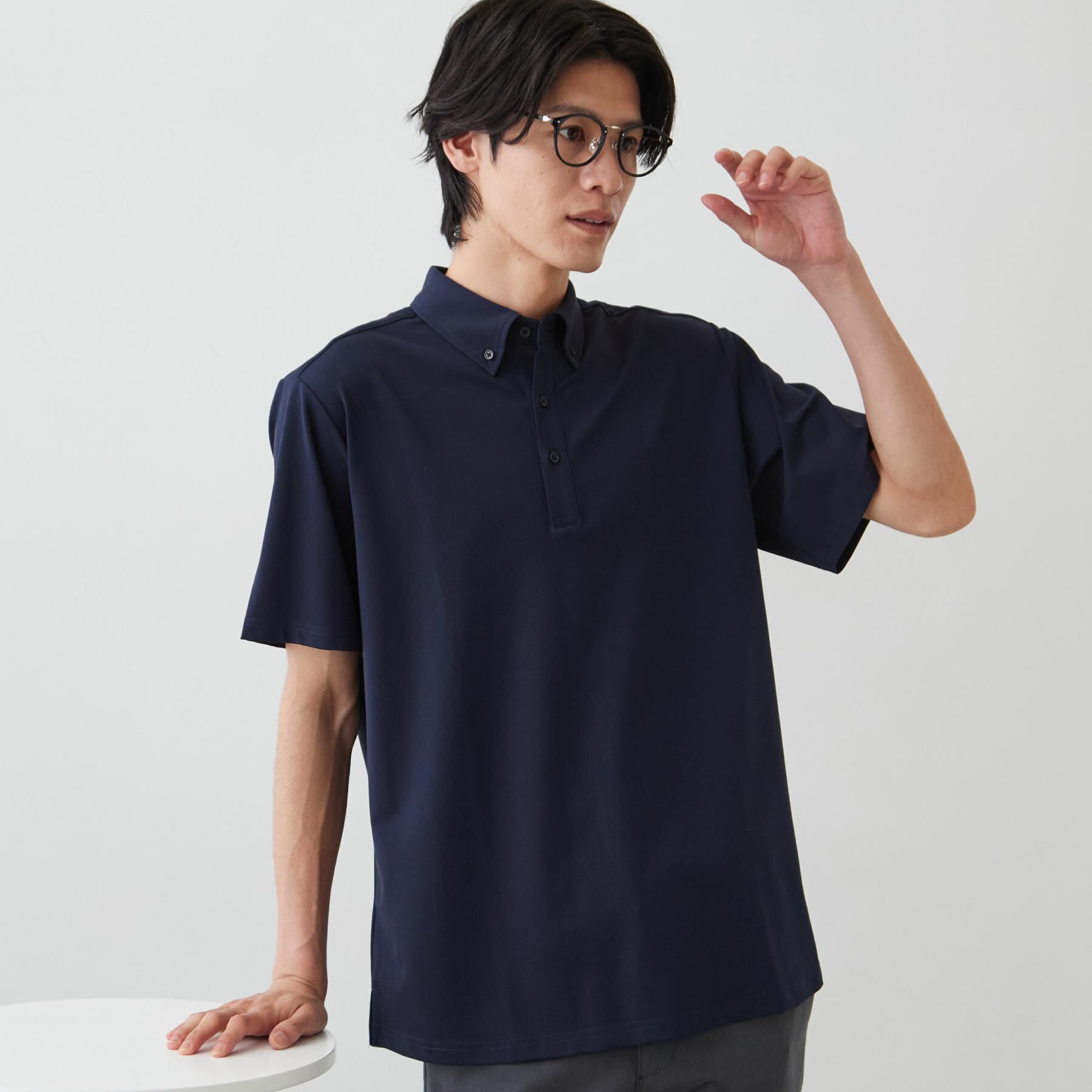THE SHOP TK「アイス カノコポロシャツ【接触冷感／洗濯機OK】」|ポロシャツ|