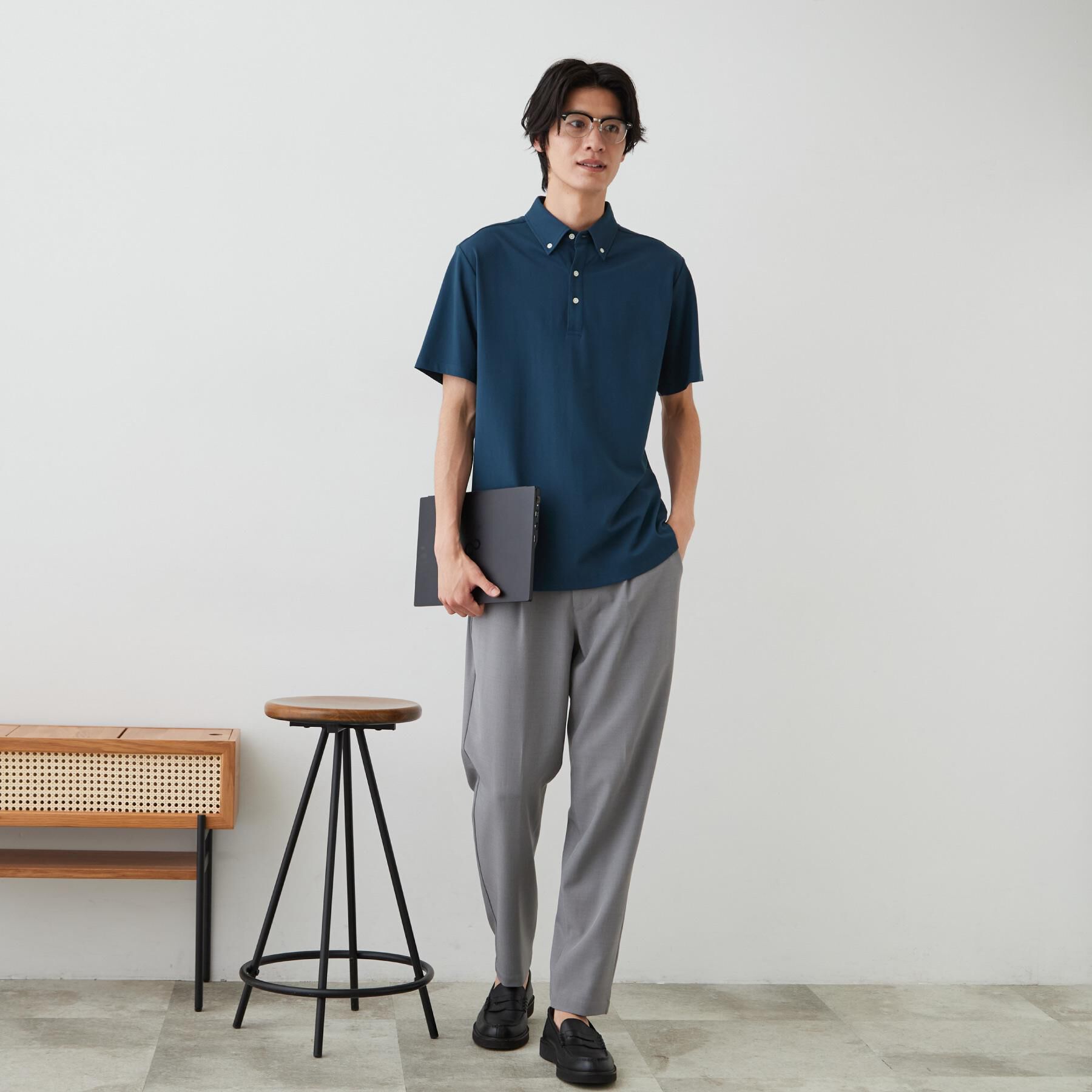 THE SHOP TK「アイス カノコポロシャツ【接触冷感／洗濯機OK】」|ポロシャツ|