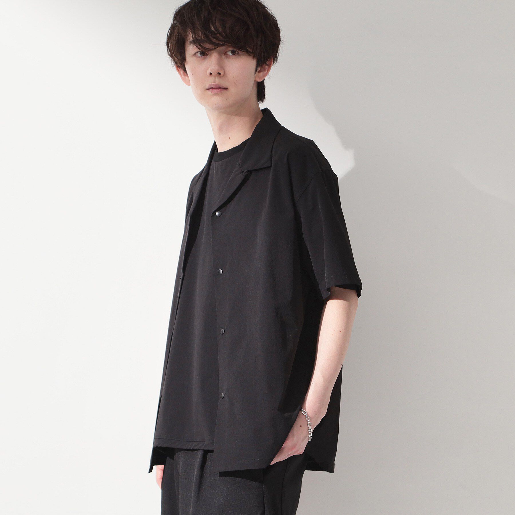 THE SHOP TK「【KURO】 ポリバレント半袖シャツ 接触冷感/UVカット/洗濯機OK」|シャツ・ブラウス|