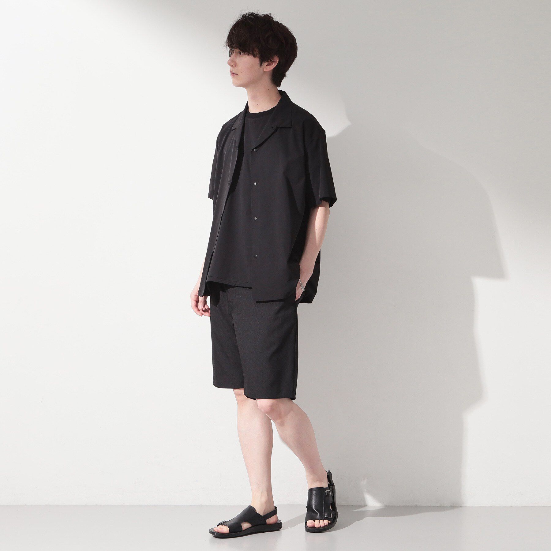 THE SHOP TK「【KURO】 ポリバレント半袖シャツ 接触冷感/UVカット/洗濯機OK」|シャツ・ブラウス|