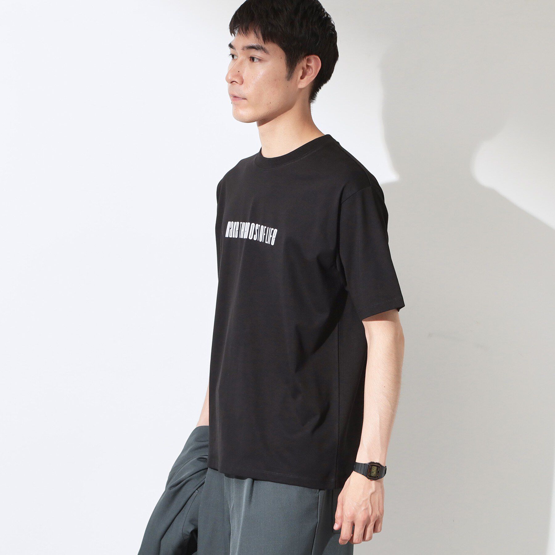 THE SHOP TK「COOLロゴ半袖Tシャツ 接触冷感／洗濯機OK」|Tシャツ・カットソー|
