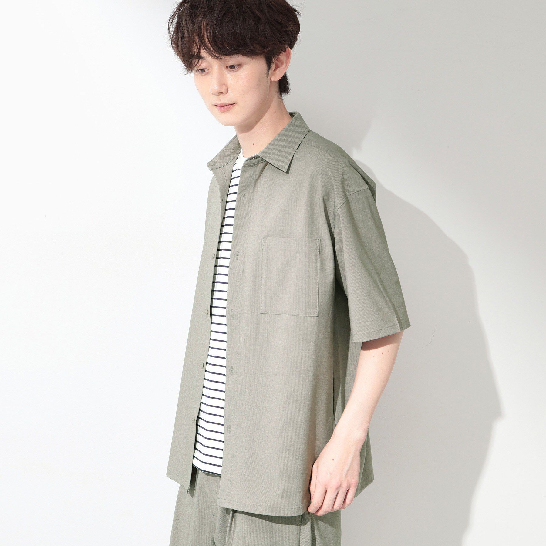 THE SHOP TK「クールウェザー 半袖シャツ 接触冷感／洗濯機OK／セットアップ可」|シャツ・ブラウス|
