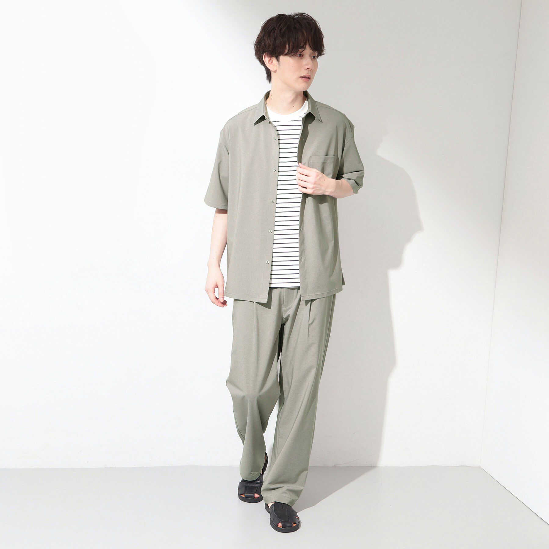 THE SHOP TK「クールウェザー 半袖シャツ 接触冷感／洗濯機OK／セットアップ可」|シャツ・ブラウス|