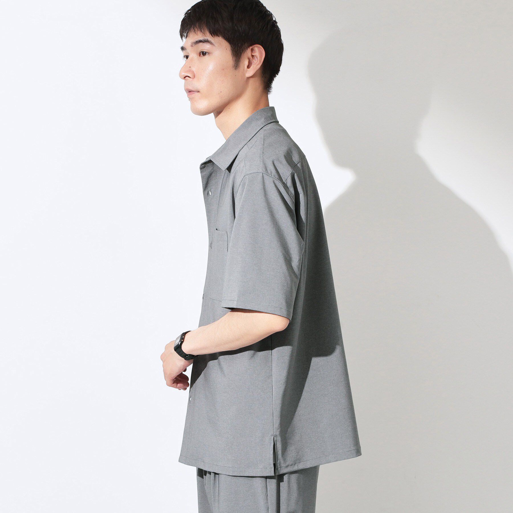 THE SHOP TK「クールウェザー 半袖シャツ 接触冷感／洗濯機OK／セットアップ可」|シャツ・ブラウス|