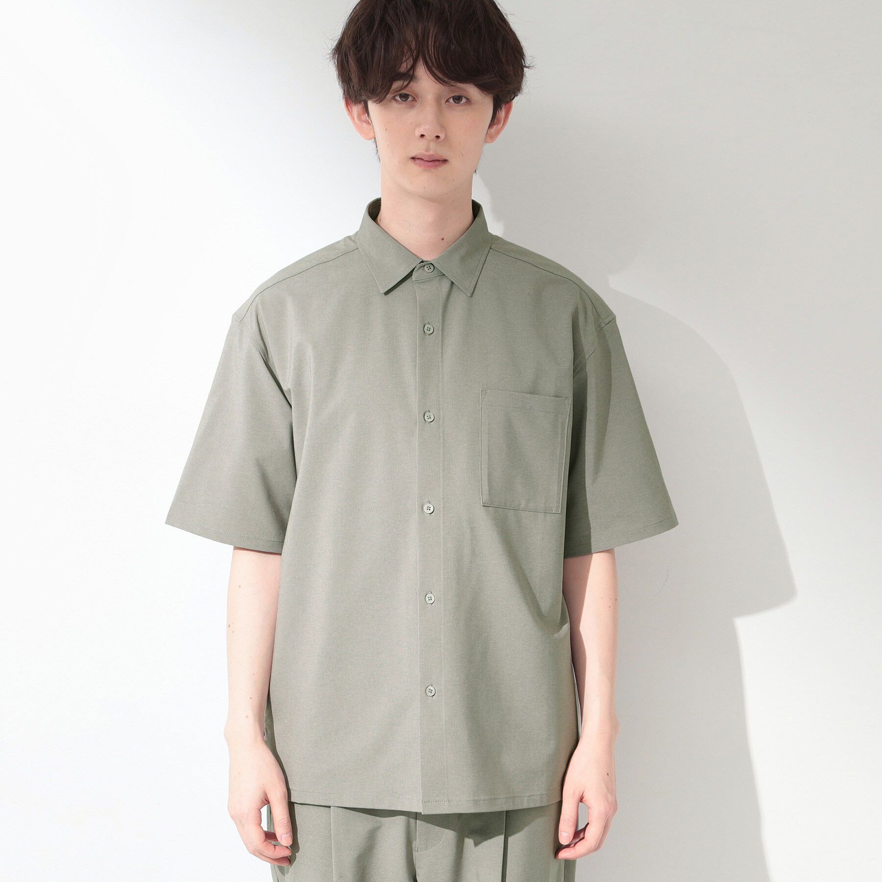 THE SHOP TK「クールウェザー 半袖シャツ 接触冷感／洗濯機OK／セットアップ可」|シャツ・ブラウス|