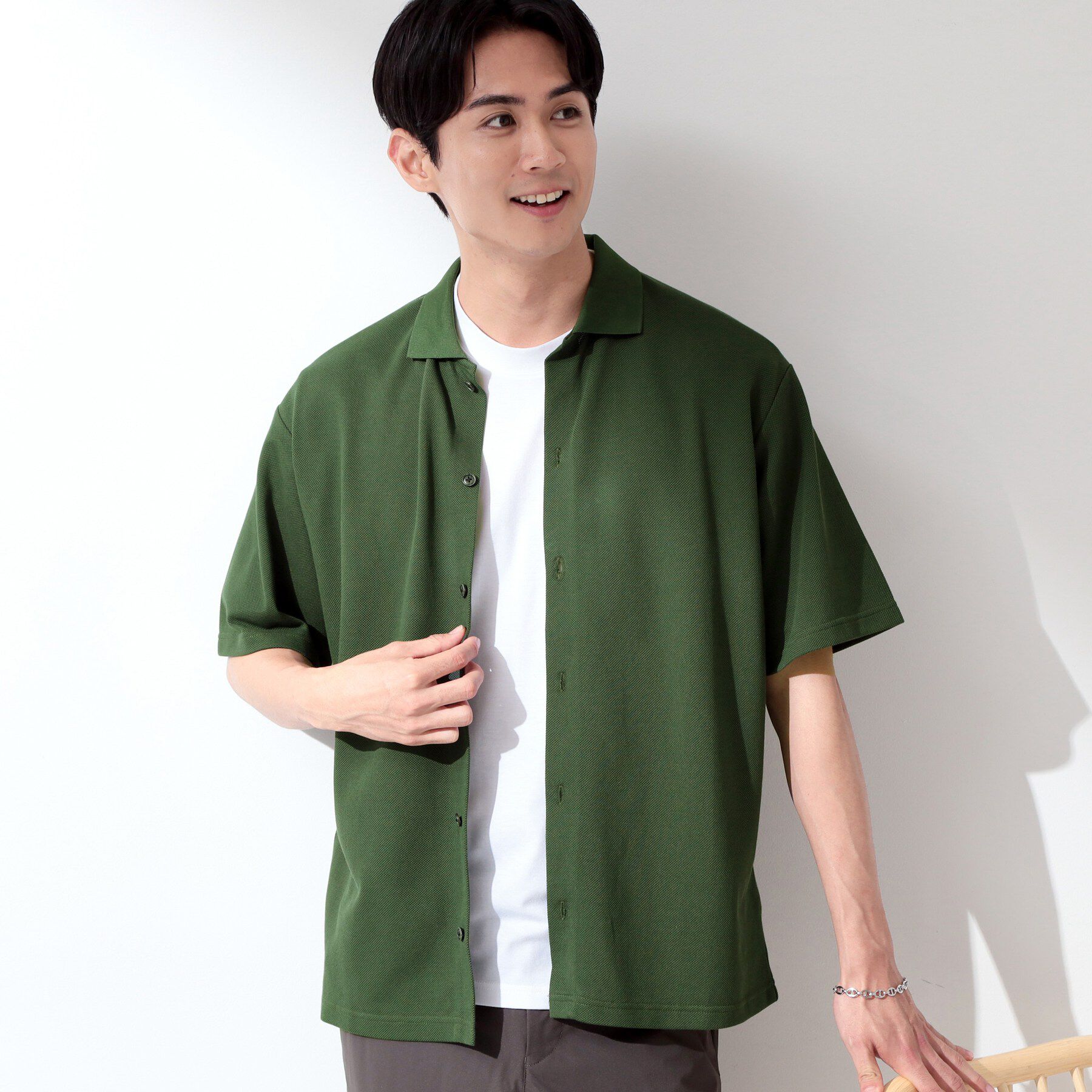 THE SHOP TK「【半袖シャツ＋インナー セットアイテム】カノコ半袖シャツ＆半袖Tシャツ」|カーディガン|