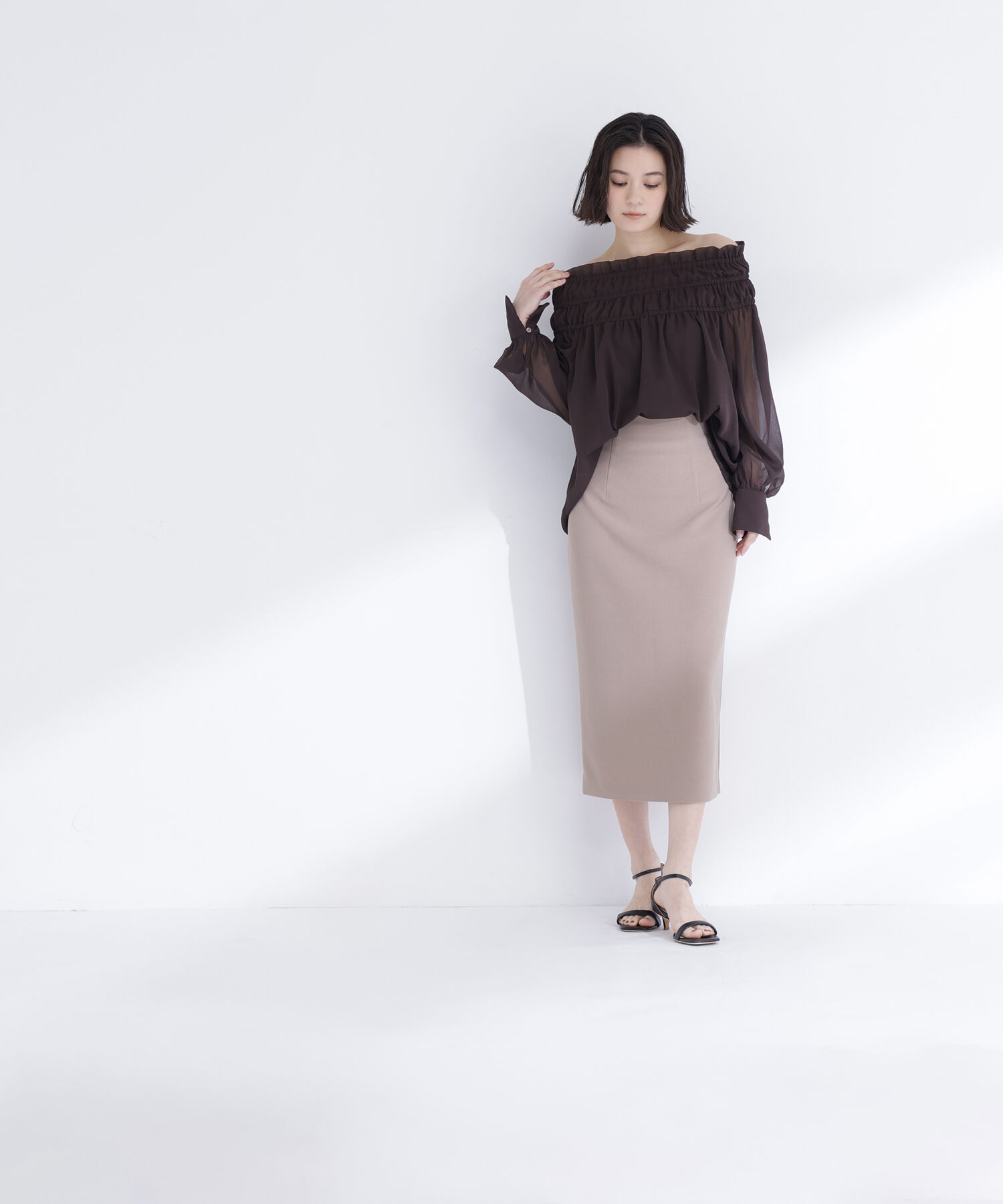 「シャーリングショルダーブラウス」|シャツ・ブラウス|