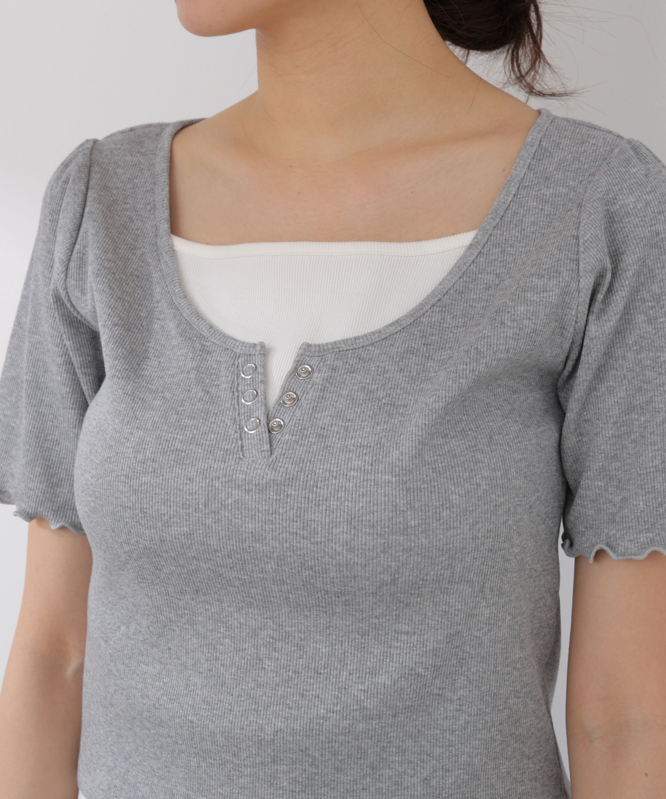 PROPORTION BODY DRESSING「見せかけヘンリーネックカットソー」|Tシャツ・カットソー|