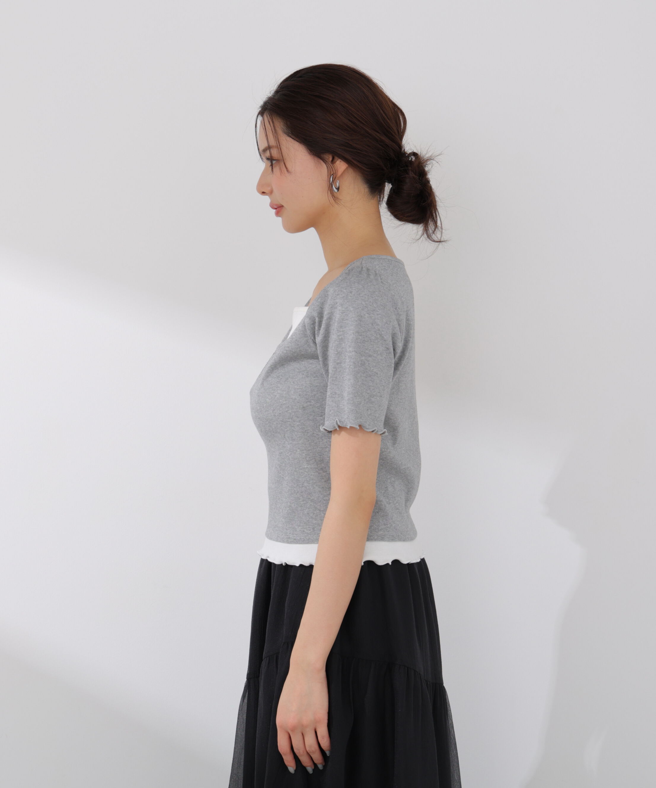 PROPORTION BODY DRESSING「見せかけヘンリーネックカットソー」|Tシャツ・カットソー|