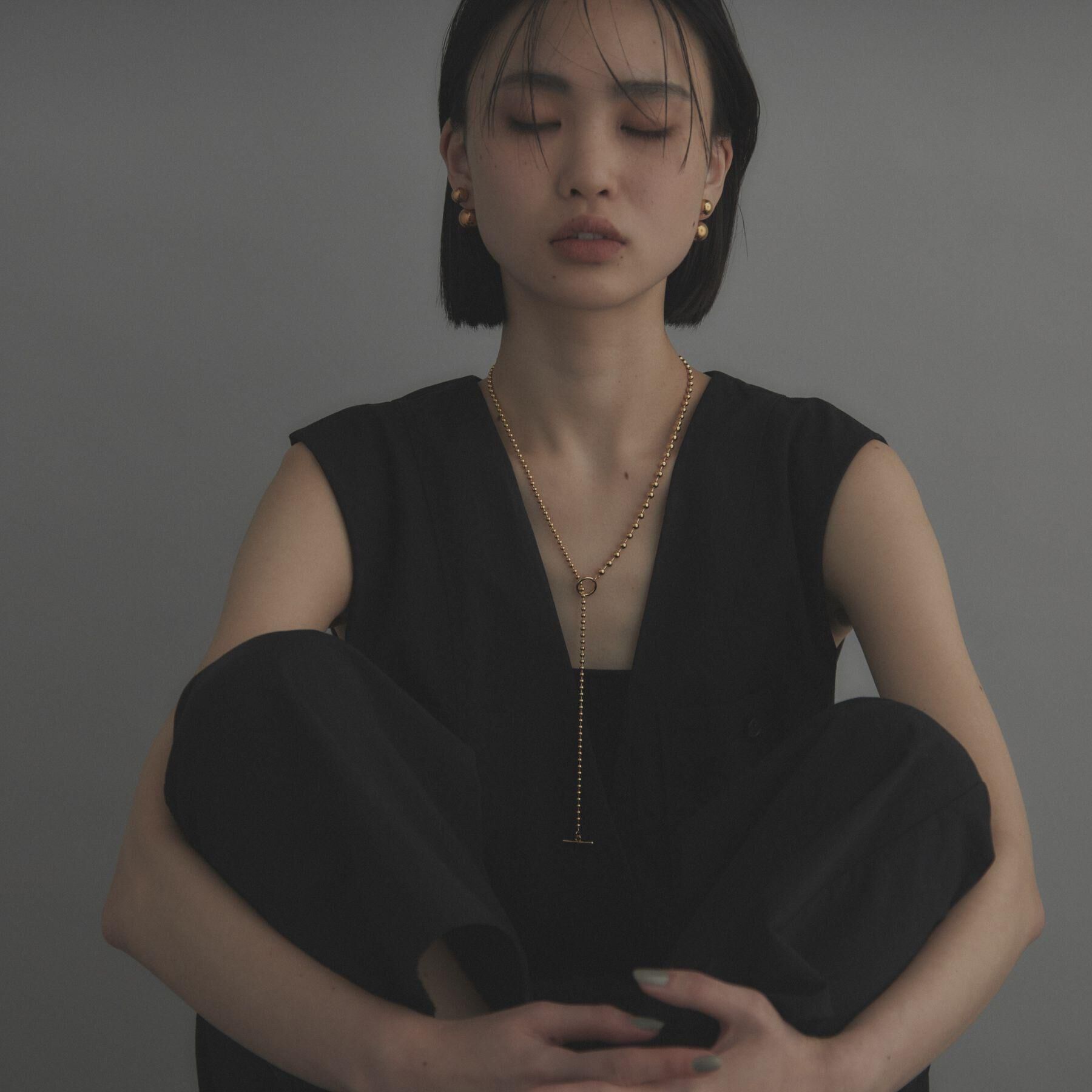 COCOSHNIK ONKITSCH「シルバー ミックスネックレス ボールチェーンマンテル GP」|ネックレス|