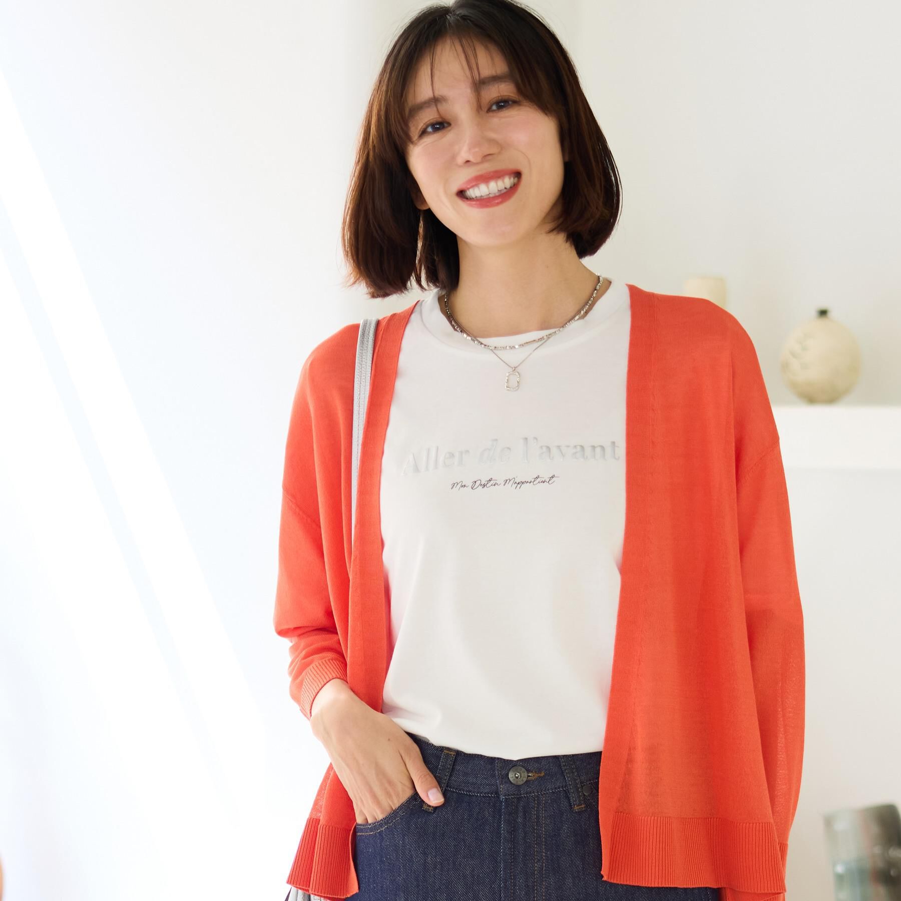 SHOO･LA･RUE「【ひんやり/洗濯機可/S-LL】オンにもオフにも マルチに使えるボタンレスカーディガン」|カーディガン|