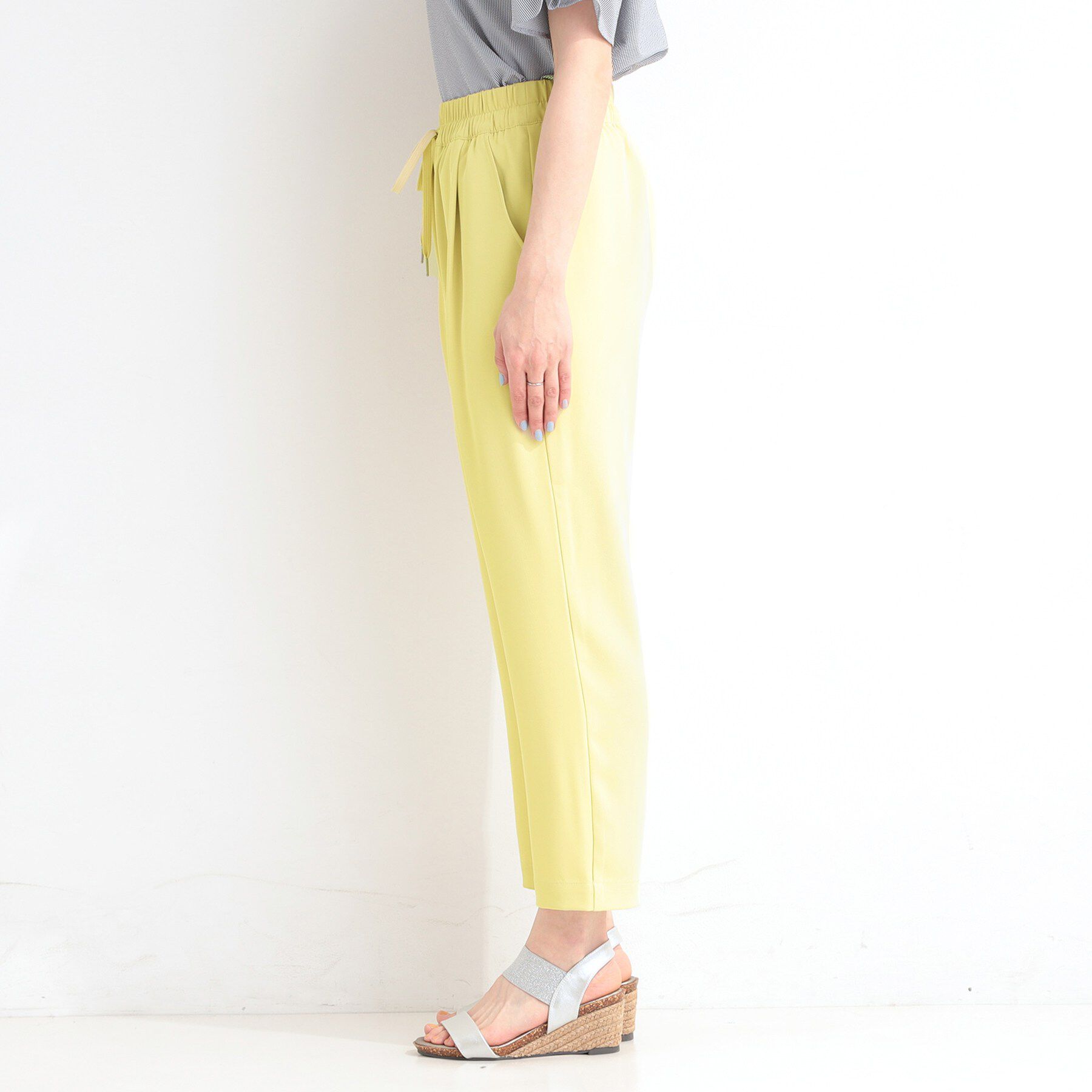 SHOO･LA･RUE「【ひんやり/UV/SS-3L/セットアップ可】さらさらぷるん イージーテーパードパンツ」|その他|
