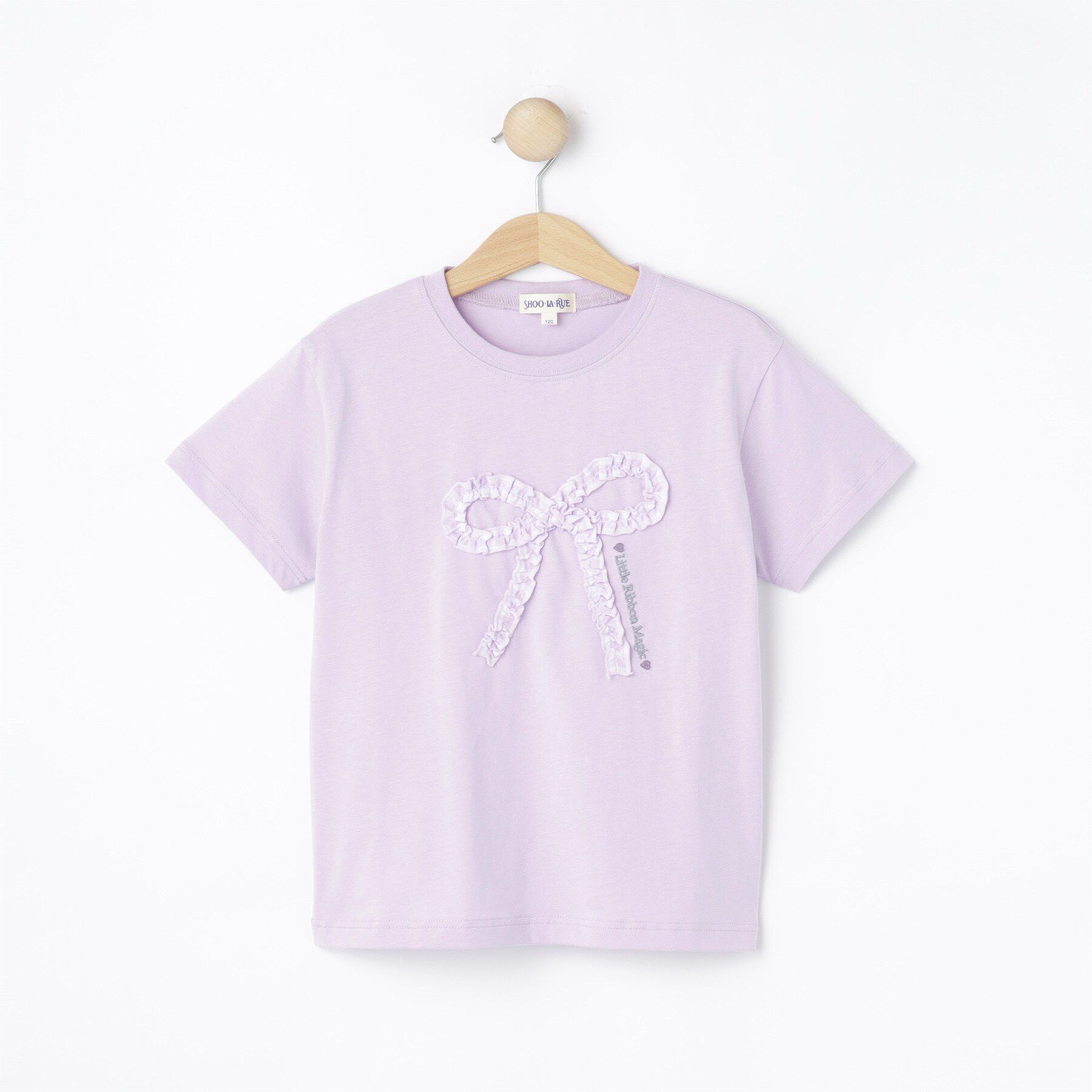 SHOO･LA･RUE「【100-150cm】ギンガムリボンTシャツ」|Tシャツ・カットソー|