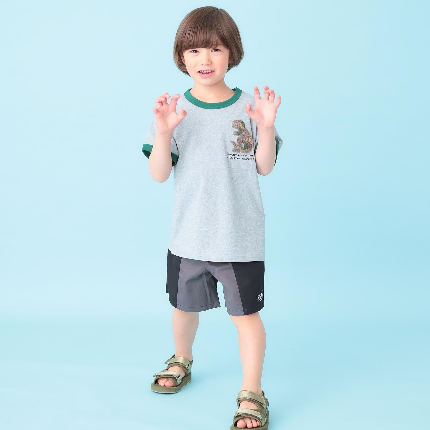 SHOO･LA･RUE「【100-120cm】サガラ恐竜Tシャツ」|Tシャツ・カットソー|
