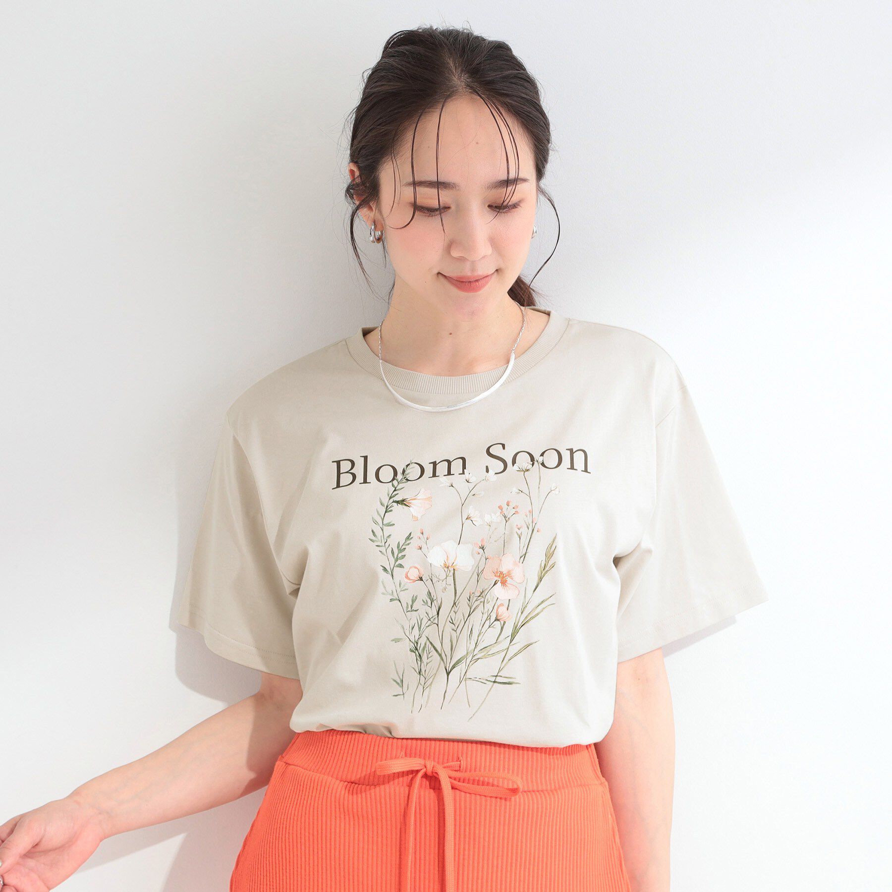 SHOO･LA･RUE「【ひんやり/洗濯機可/S-LL】夏に快適サラサラ感 大人のひんやりプリントTシャツ」|Tシャツ・カットソー|