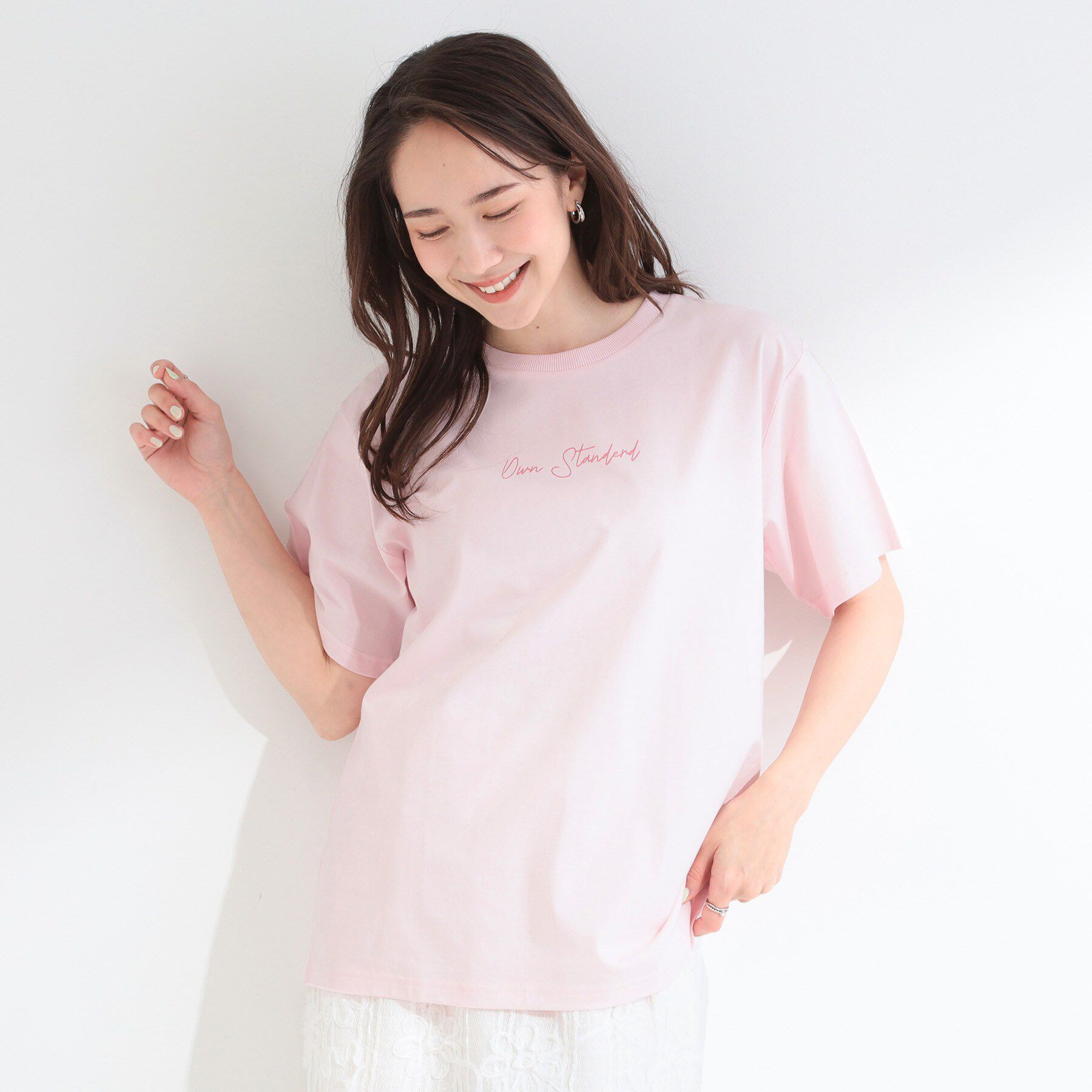 SHOO･LA･RUE「【ひんやり/洗濯機可/S-LL】夏に快適サラサラ感 大人のひんやりプリントTシャツ」|Tシャツ・カットソー|