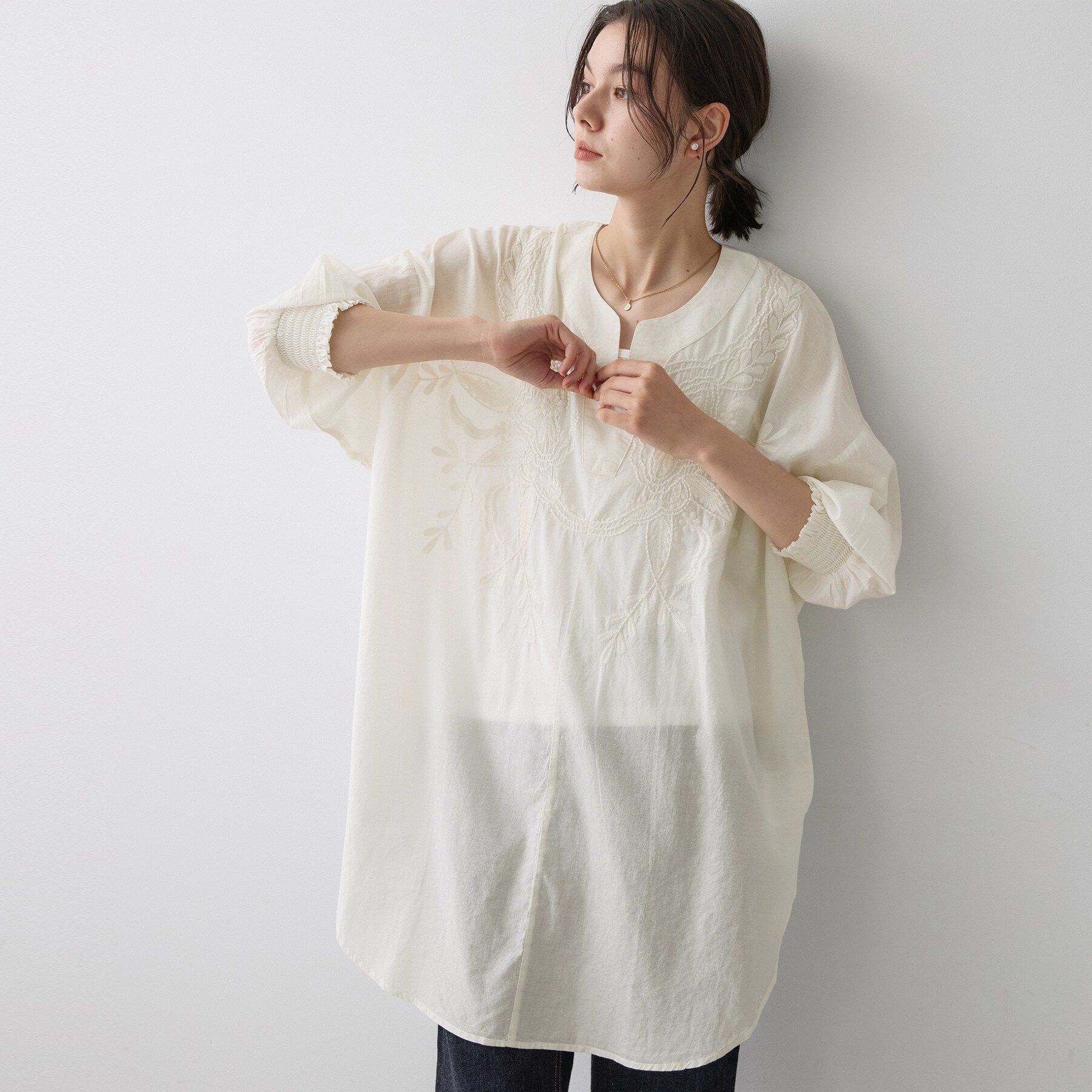 Dessin「インドコットン 刺繍ワンピース」|ワンピース|