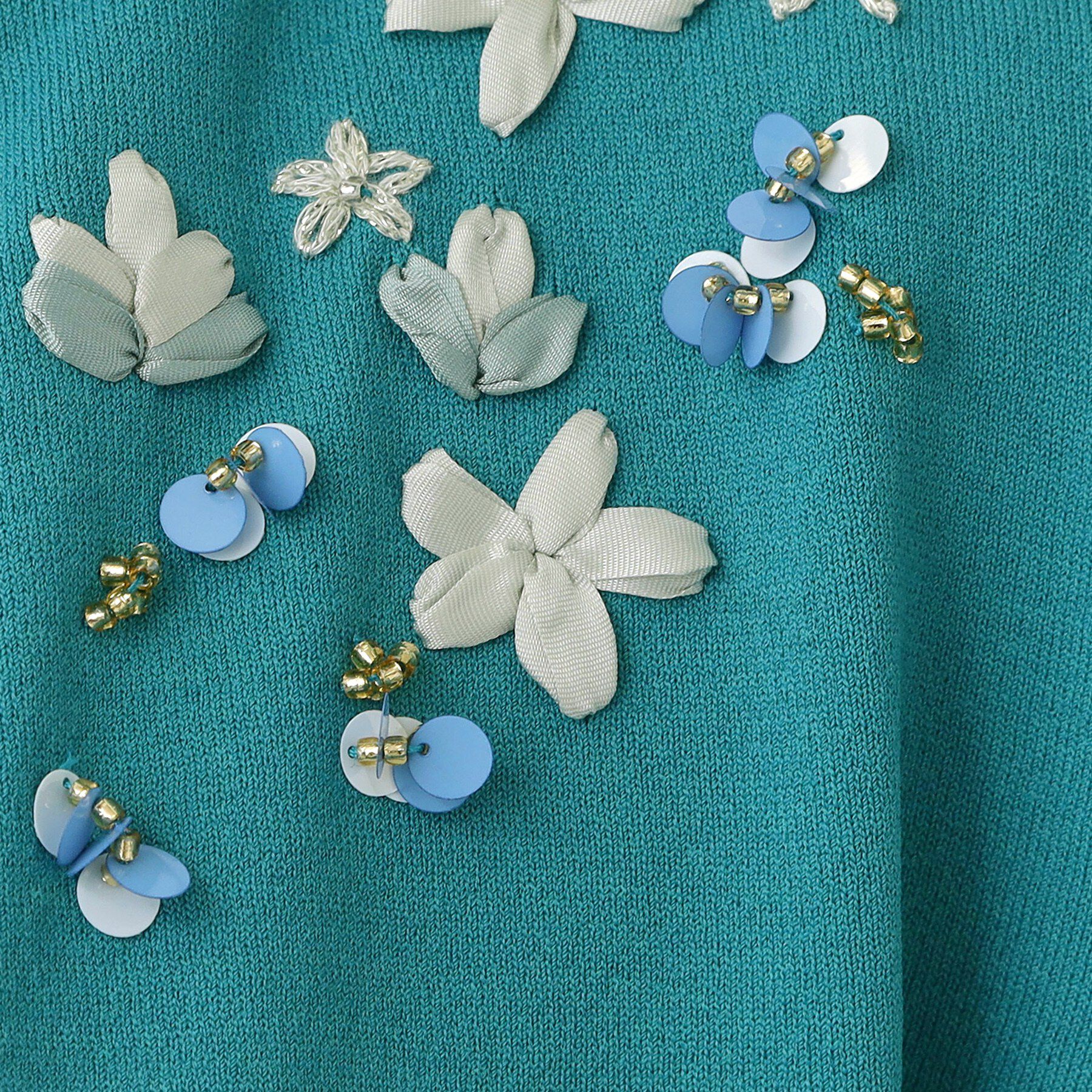 SunaUna「【SS～Lサイズ展開／スパンコール・ビジュー・刺繍】クラフトカーディガン」|カーディガン|